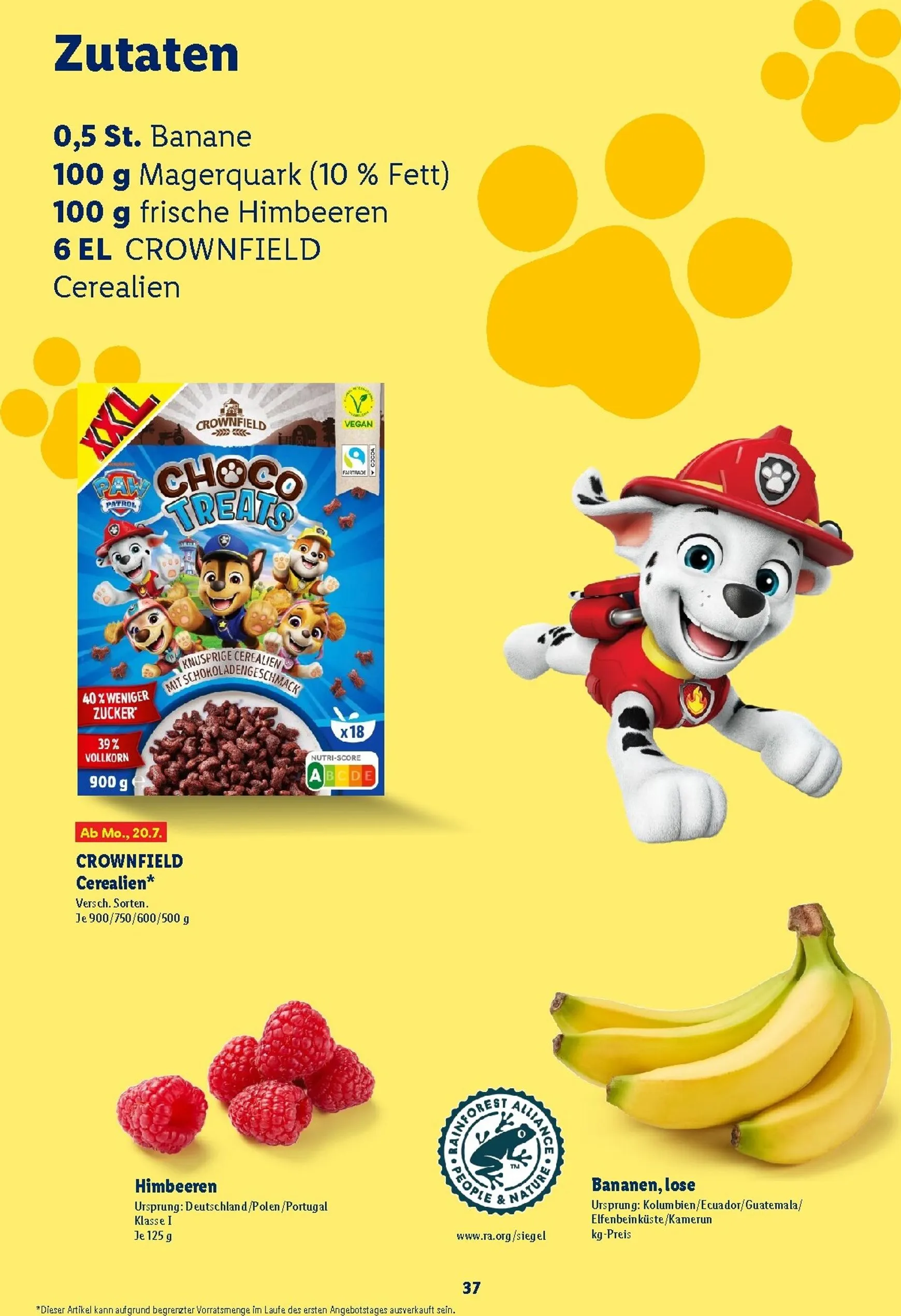 Lidl - Paw Patrol Rezeptheft Prospekt – von Montag 20.07.2026 bis Sonntag 23.08.2026 von 20. Juli bis 23. August 2026 - Prospekt seite 37