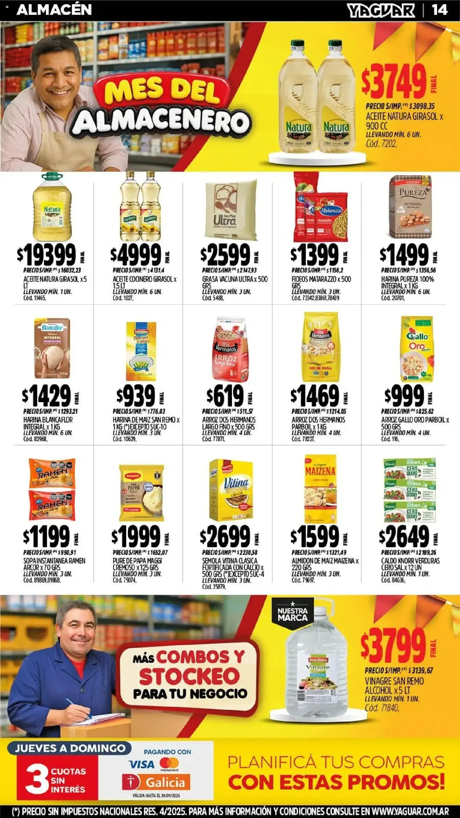 Ofertas de Mayorista Yaguar - Mes del Almacenero 21 de septiembre al 27 de septiembre 2026 - Página 14 del catálogo
