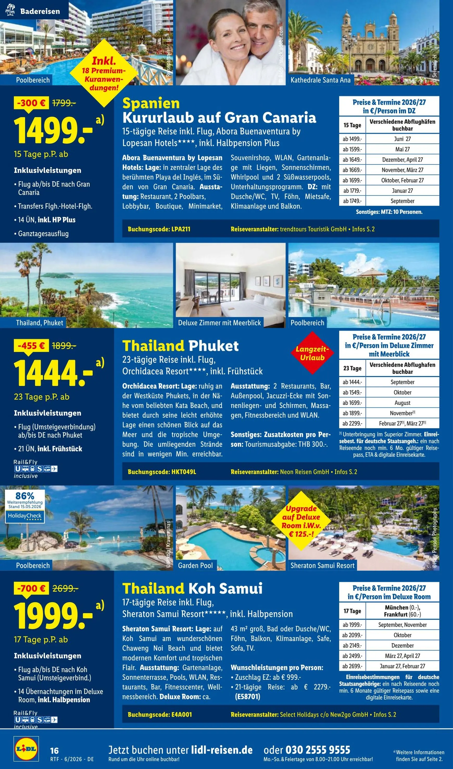 Lidl - Reise Highlights Prospekt – von Donnerstag 11.06.2026 bis Mittwoch 15.07.2026 von 13. Juni bis 15. Juli 2026 - Prospekt seite 16