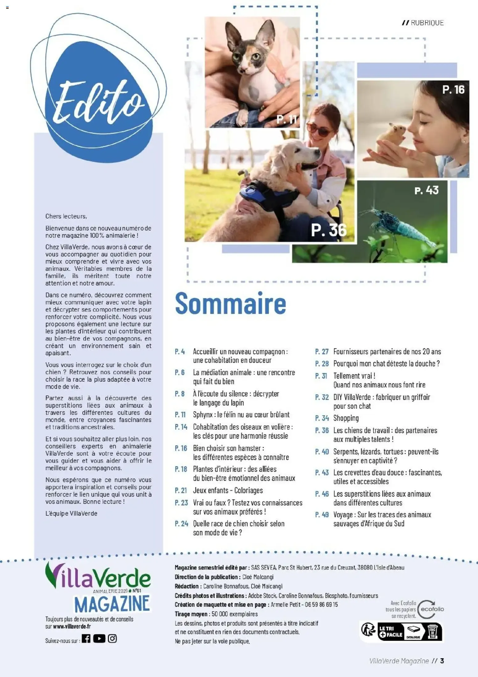 VillaVerde MAGAZINE ANIMALERIE 2026 du 28 mai au 31 août 2026 - Catalogue page 3
