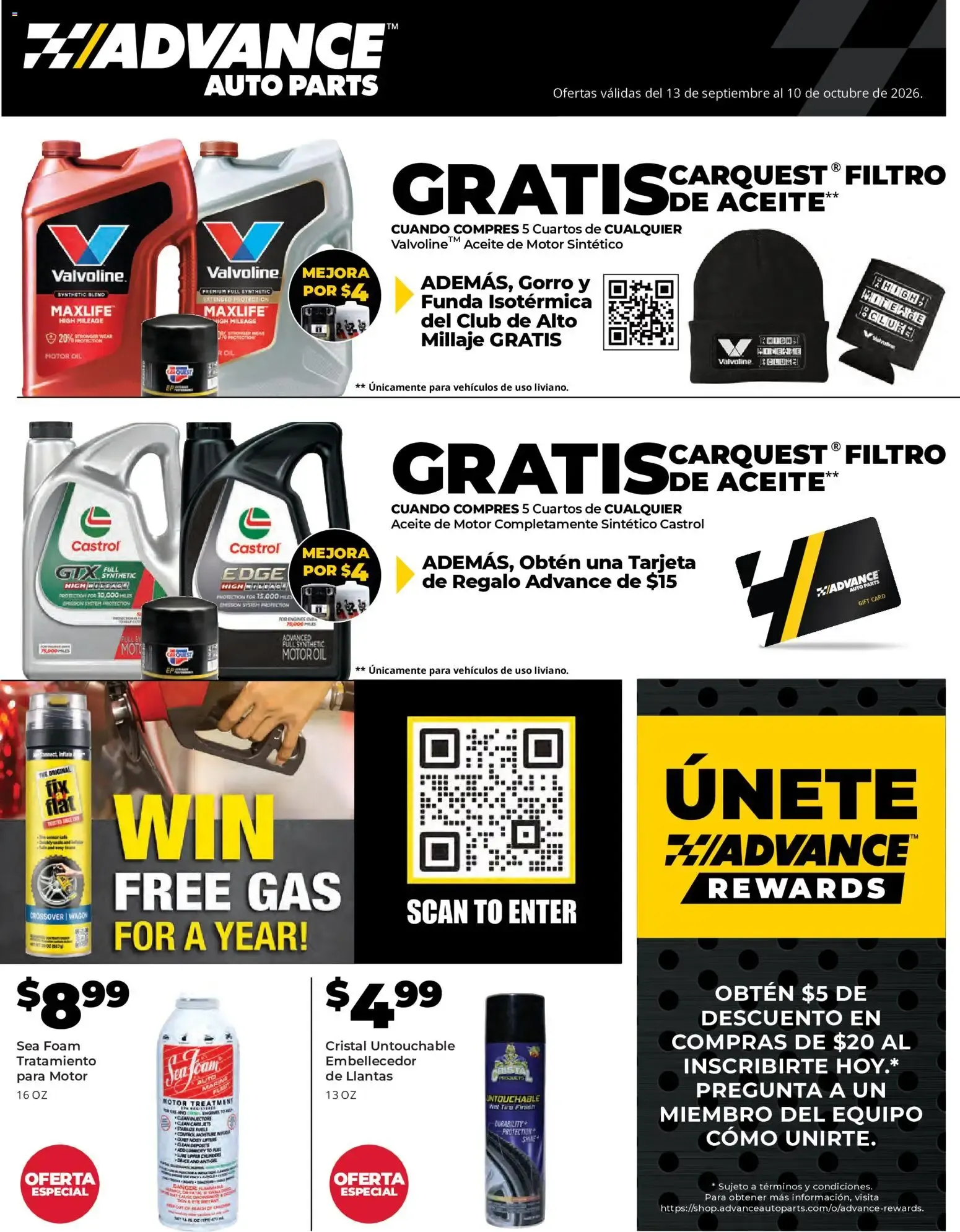 Weekly ad Advance Auto Parts Weekly Ad from 09/13/2026 - Flyer from September 13 to October 10 2026 - Page 1
