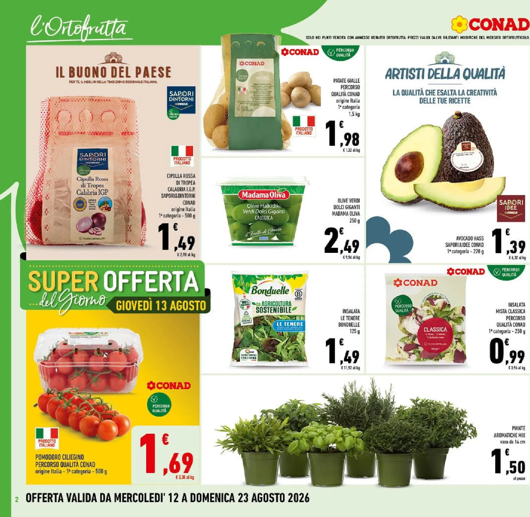 Volantino attuale di Conad valido dal mercoledì 12/08/2026 al domenica 23/08/2026 da 12 agosto a 23 agosto di 2026 - Pagina del volantino 2