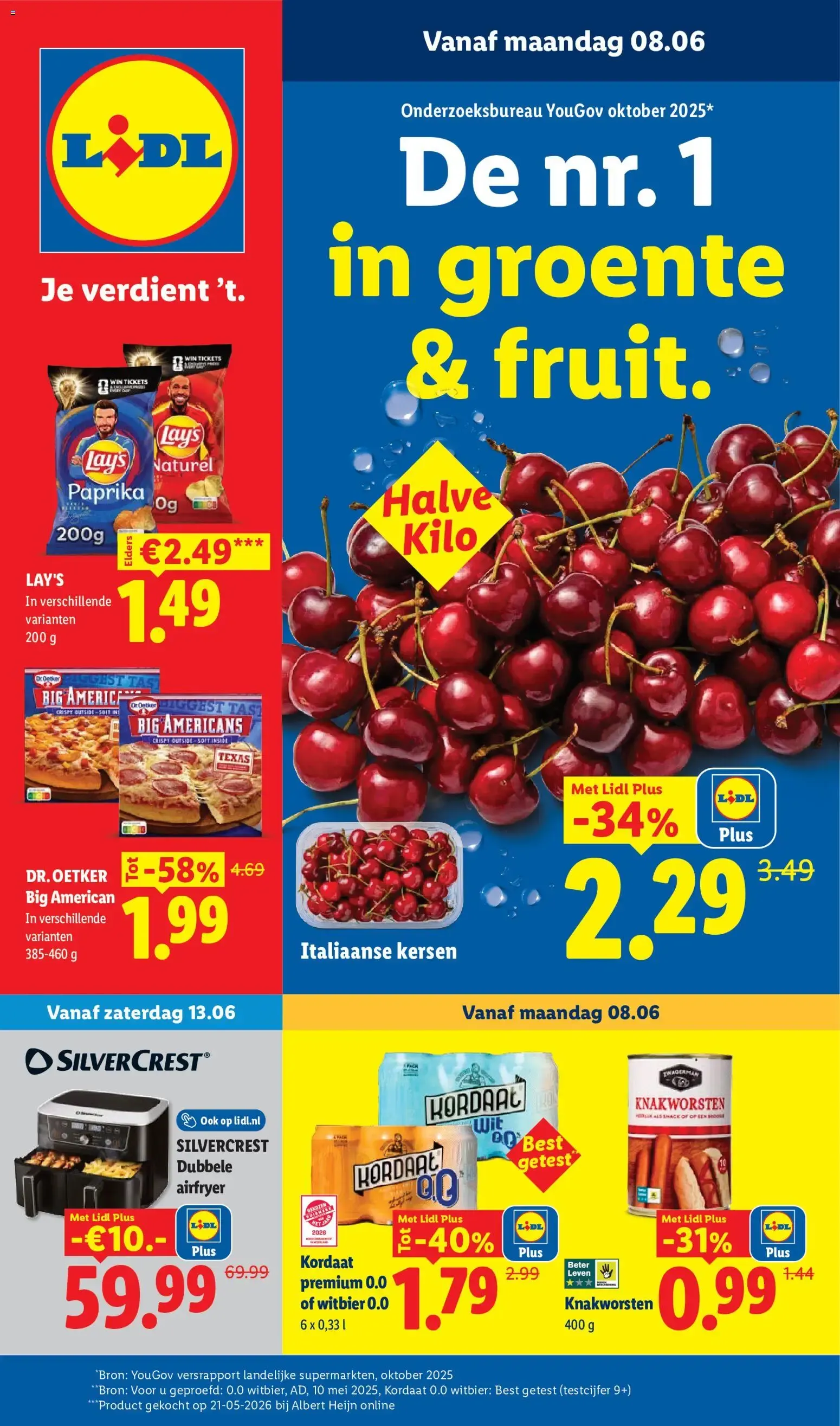 Lidl: De nr. 1 en frutas y verduras. Ofertas varias. van 8 juni tot 14 juni 2026 - Folder pagina 1