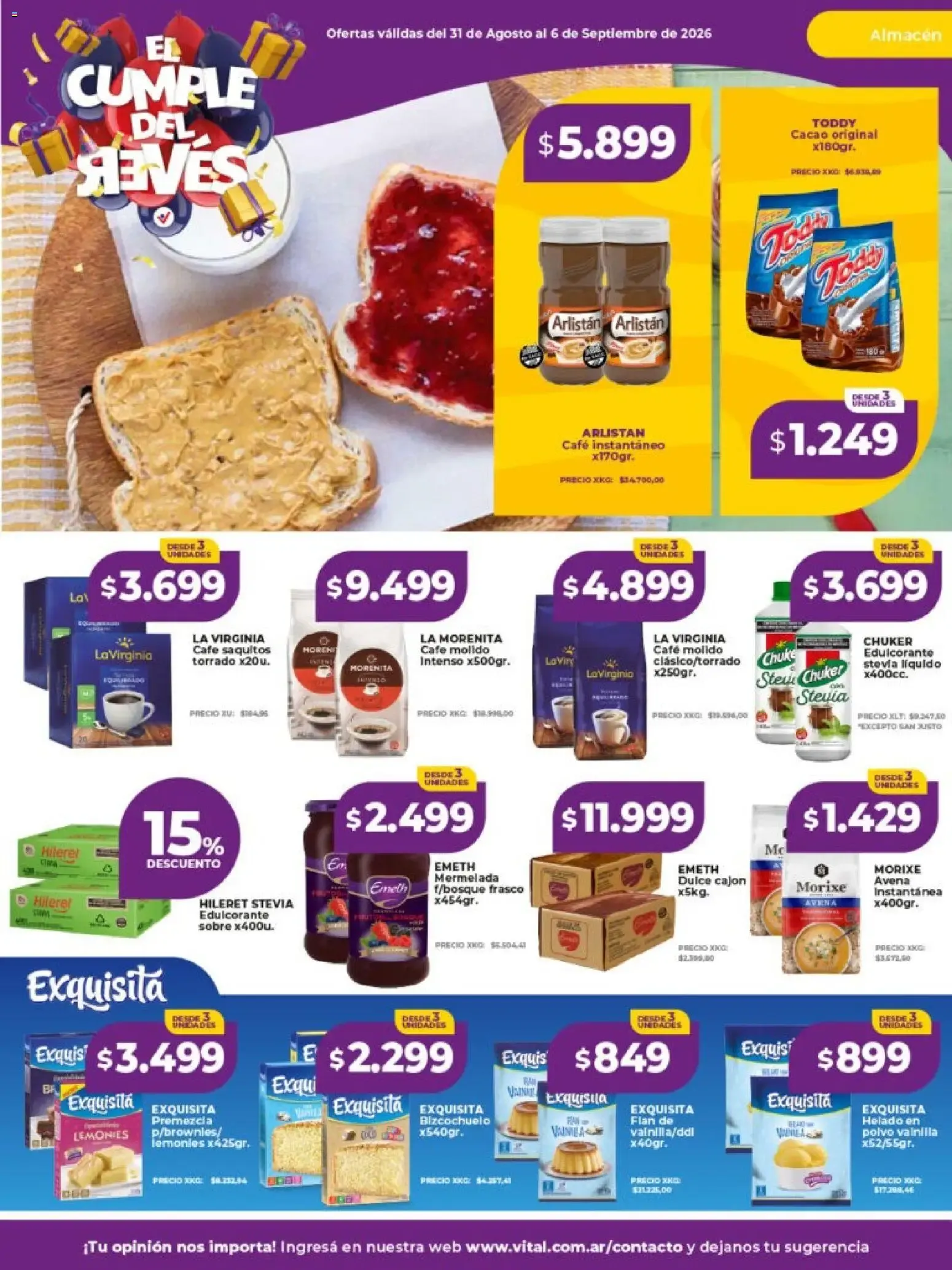Ofertas de Vital - El Cumple del Reves 31 de agosto al 6 de septiembre 2026 - Página 22 del catálogo