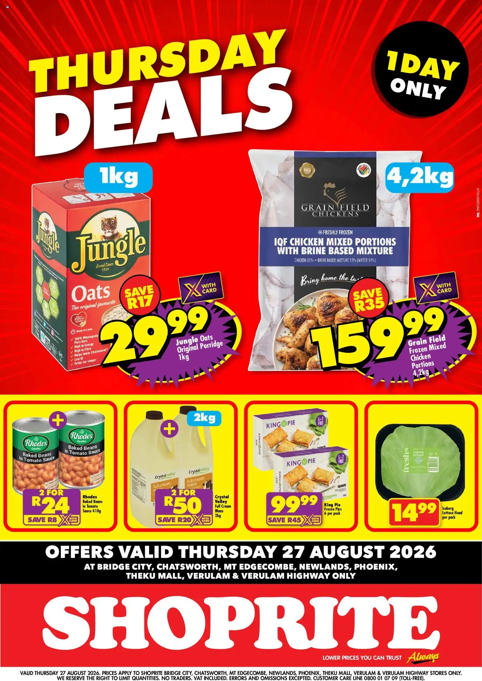 Shoprite Thursday Deals from 27 August to 27 August 2026 - Catalogue Page 1