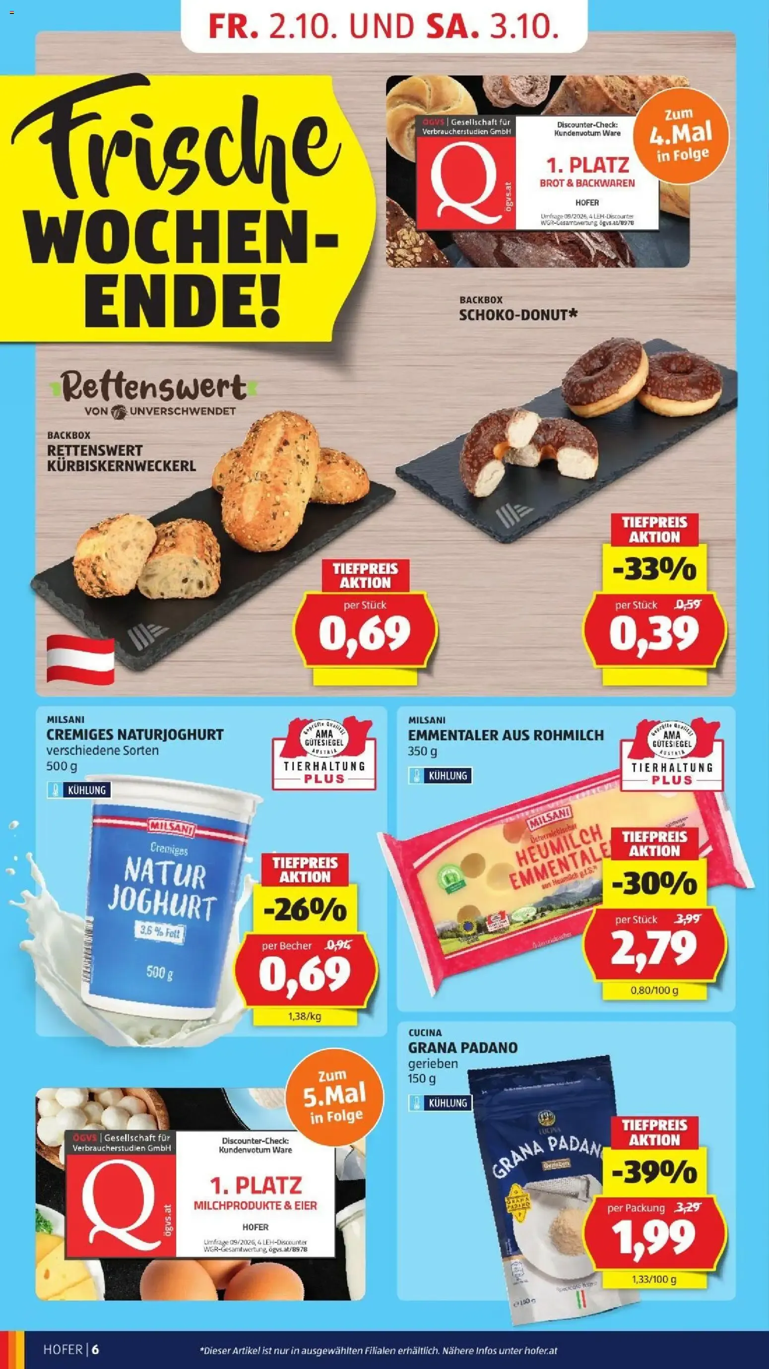 ÖSTERREICHS FRISCHE-DISKONTER NUMMER 1 von 2. Oktober bis 8. Oktober 2026 - Flugblätt seite  14