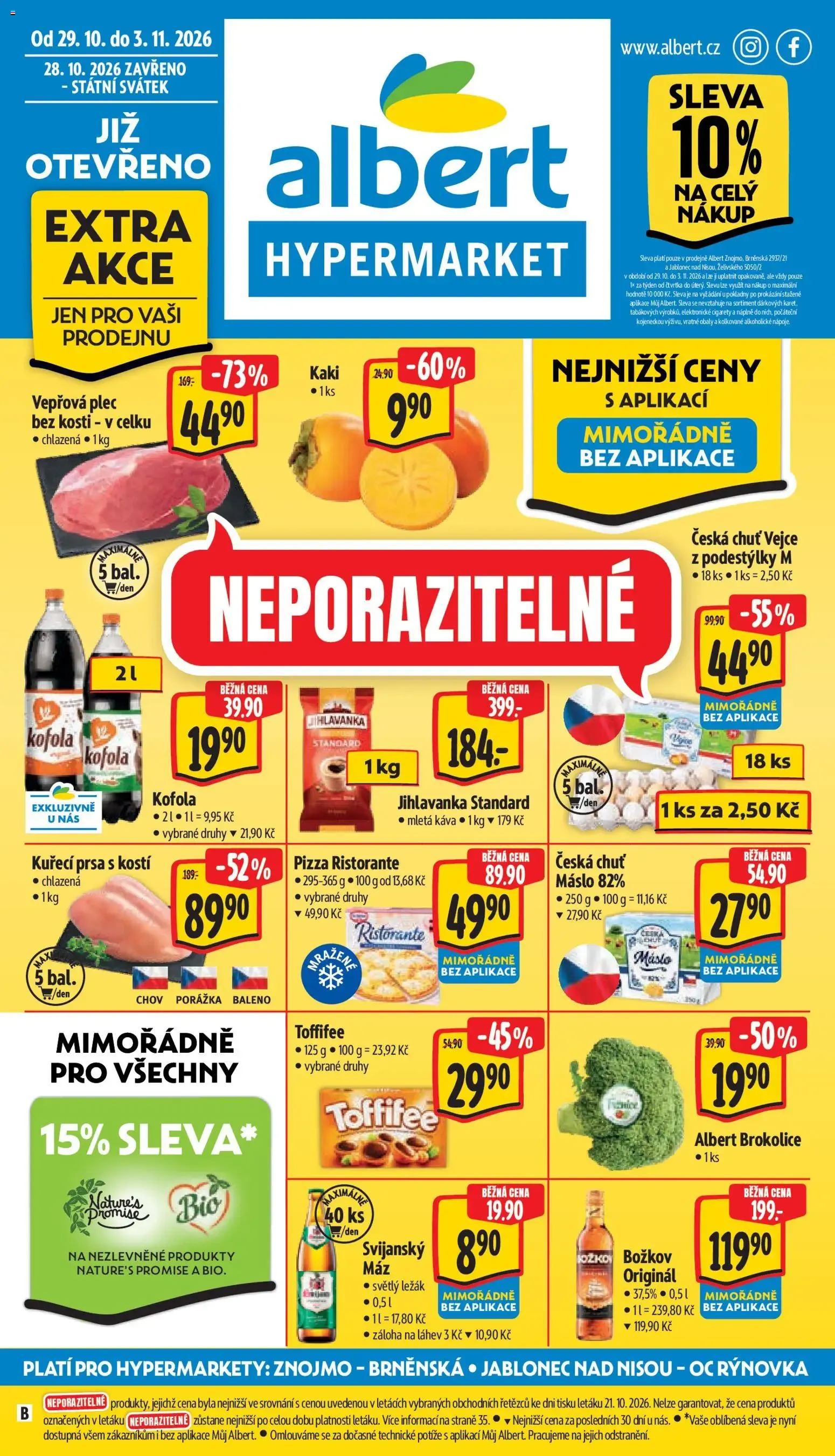 Albert leták - Hypermarket Jablonec nad Tisou od 28.10.2026 - Akční leták
