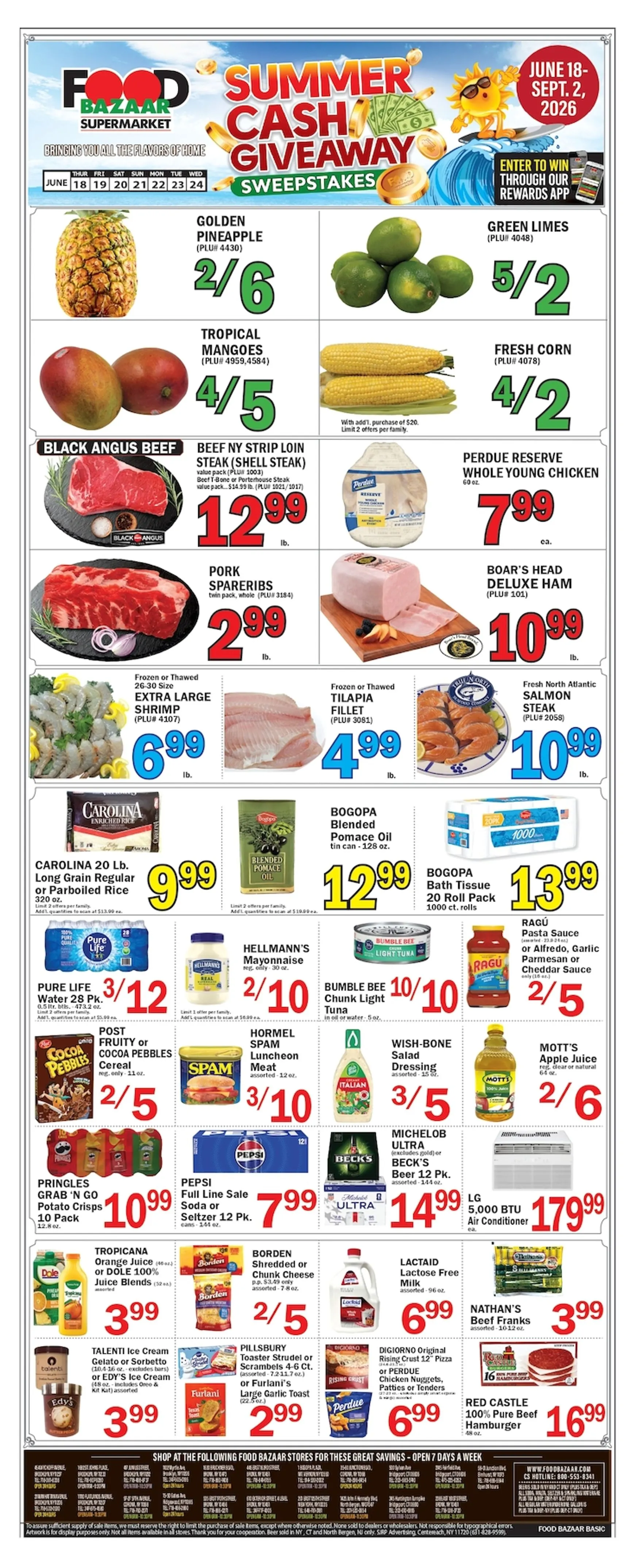 Current Food Bazaar leaflet valid from Thursday 06/18/2026 to Wednesday 06/24/2026
