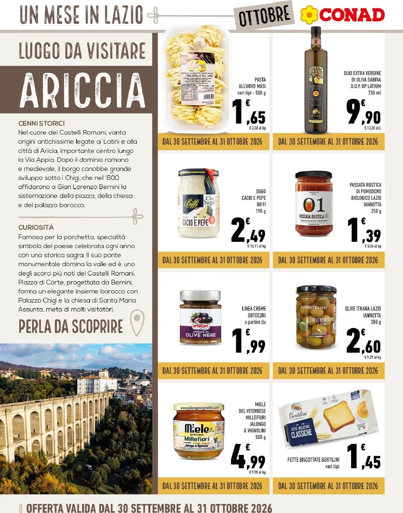 Gli Speciali Conad: Un Mese in Lazio a Tavola da 30 settembre a 31 ottobre di 2026 - Pagina del volantino 8