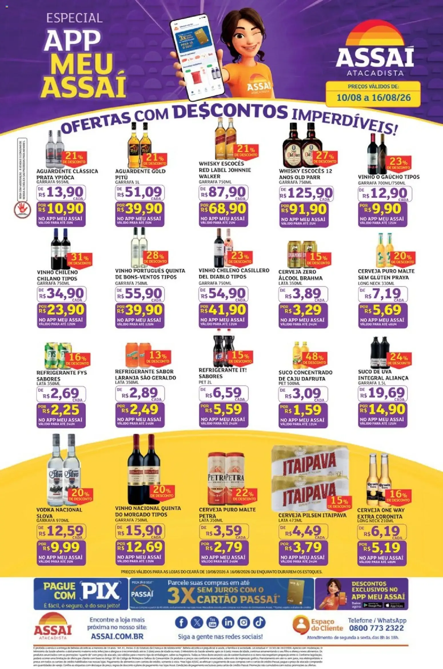Encarte de Assaí Atacadista ofertas - CE de 10/08/2026 | Promoções Online 10 de agosto até 16 de agosto 2026 - Pagina 1
