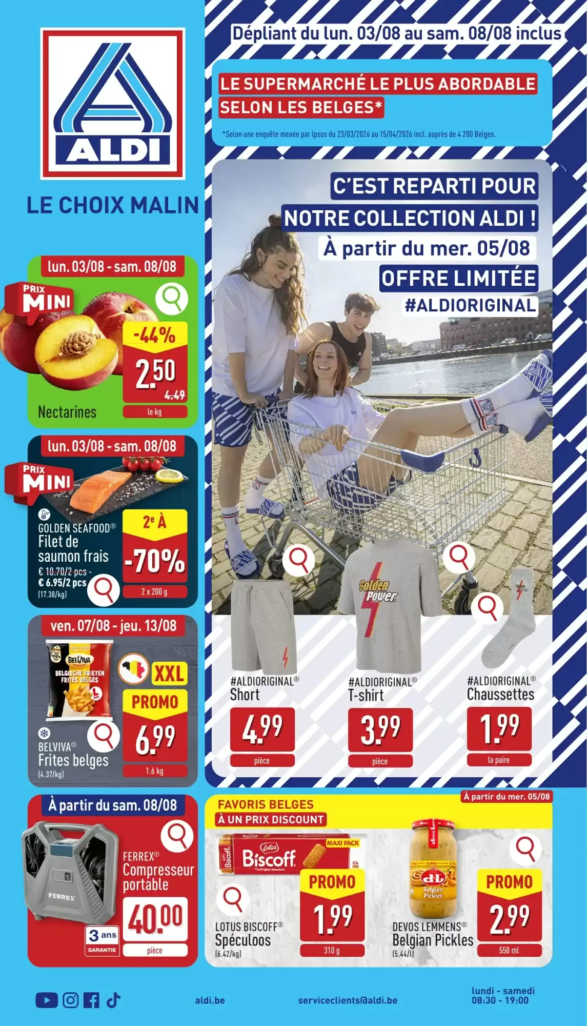 ALDI Dépliant du lun. 03/08 au sam. 08/08 inclus van 3 augustus tot 8 augustus 2026 - folder pagina 1