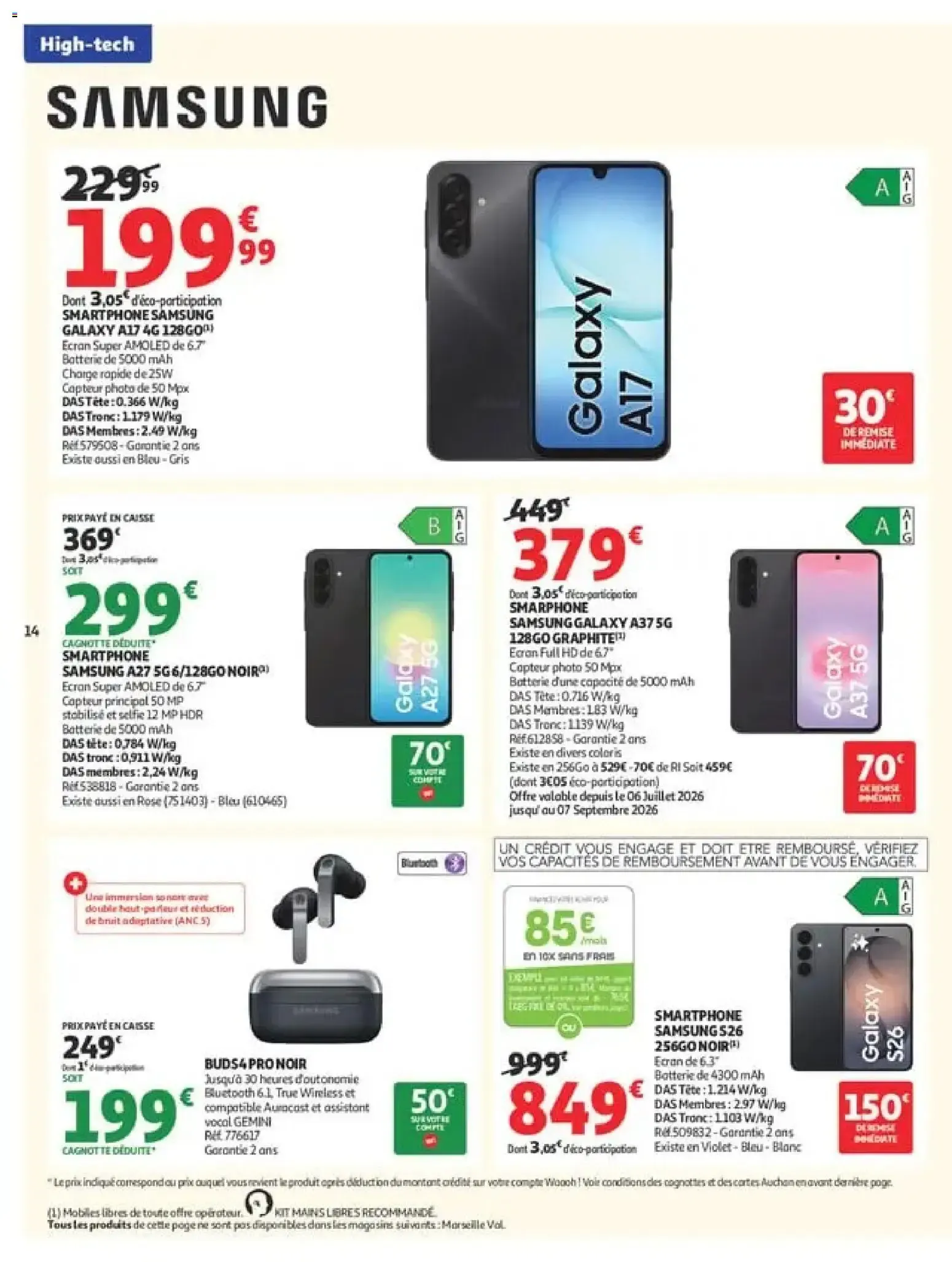 Auchan - Promos rentrée étudiants à partir du 18/08/2026 - promo en ligne du 18 août au 6 septembre 2026 - Catalogue page 14