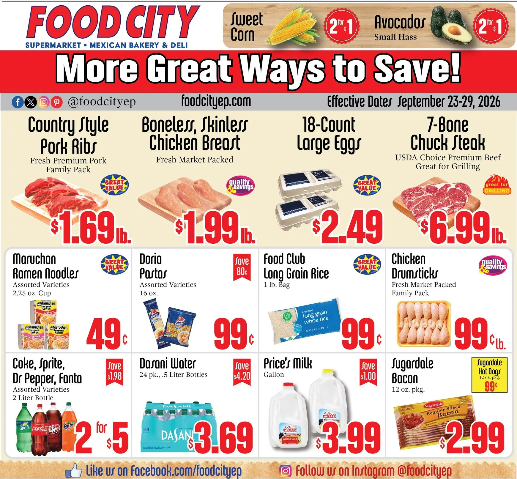Current Food City leaflet valid from Wednesday 09/23/2026 to Tuesday 09/29/2026