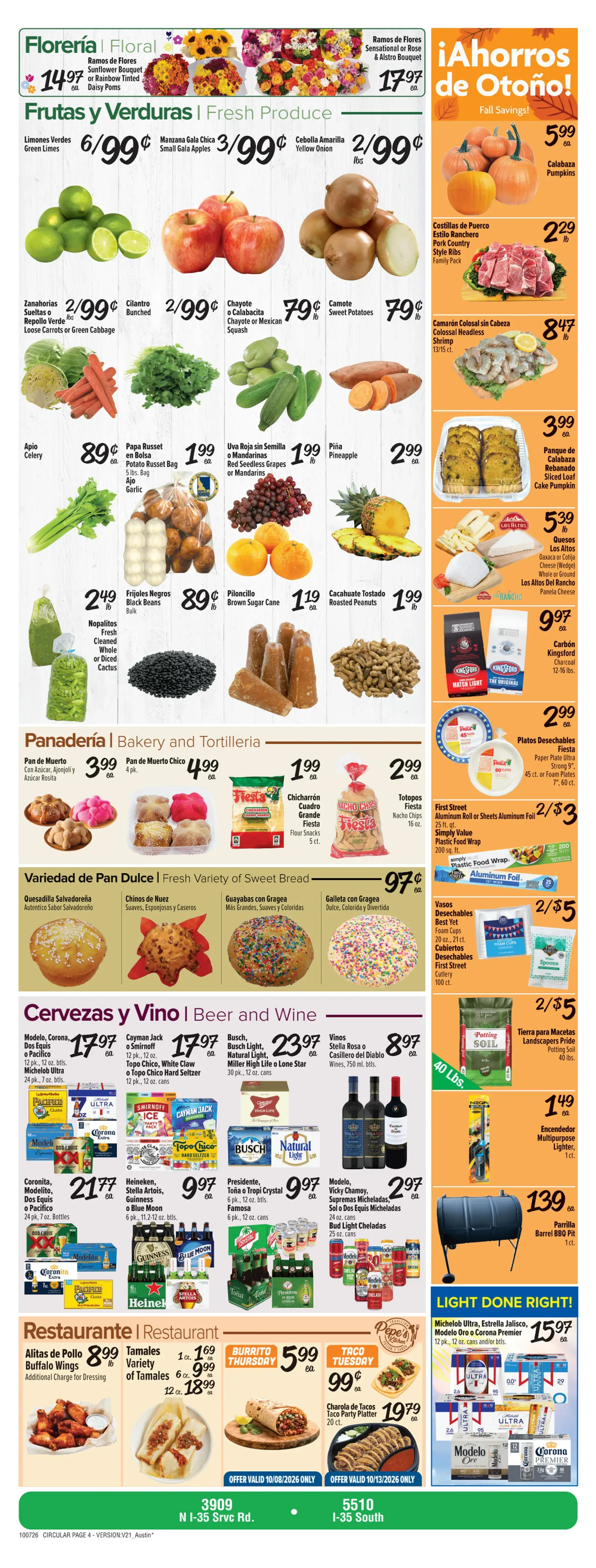 Weekly promotion Current Fiesta Mart - Austin leaflet valid from Wednesday 10/07/2026 to Tuesday 10/13/2026 spanning from October 7 to October 13 2026 - Page 4 for Catalogue 365