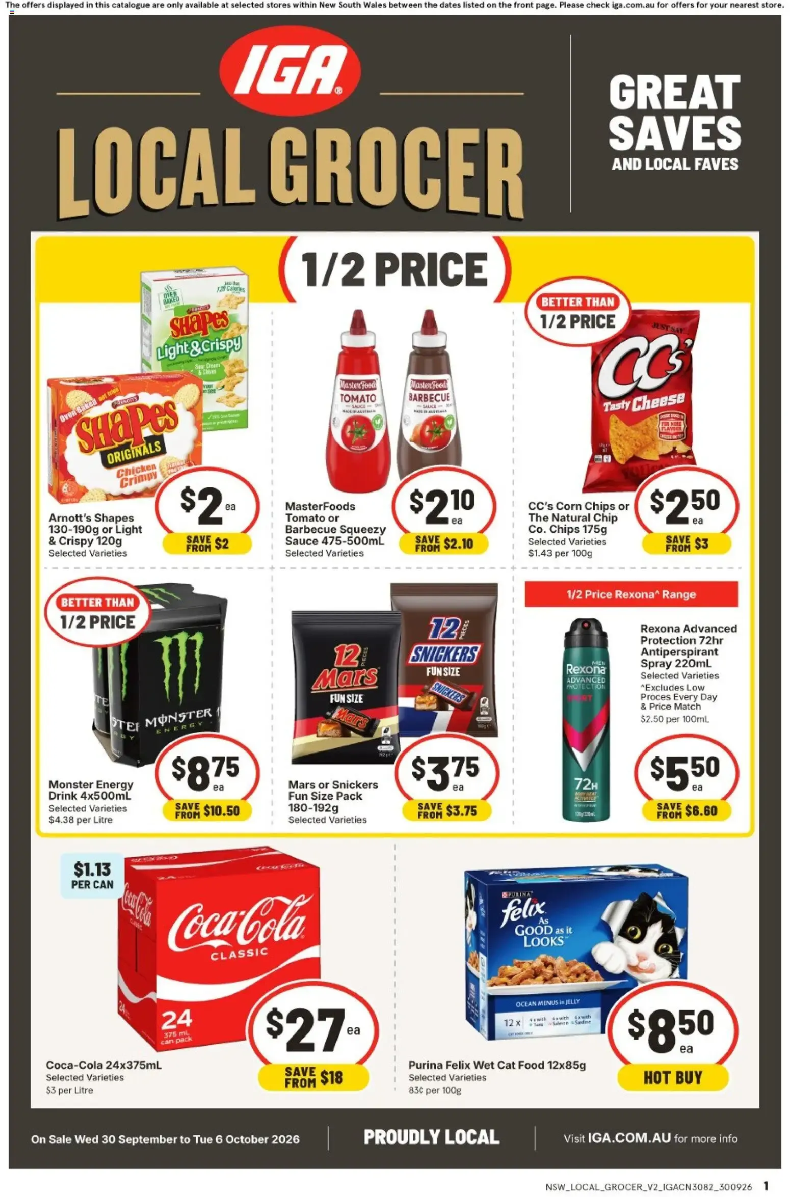 IGA Local Grocer - Great Saves and Local Faves - Catalogue valid from 30 September to 6 October 2026 - page 1