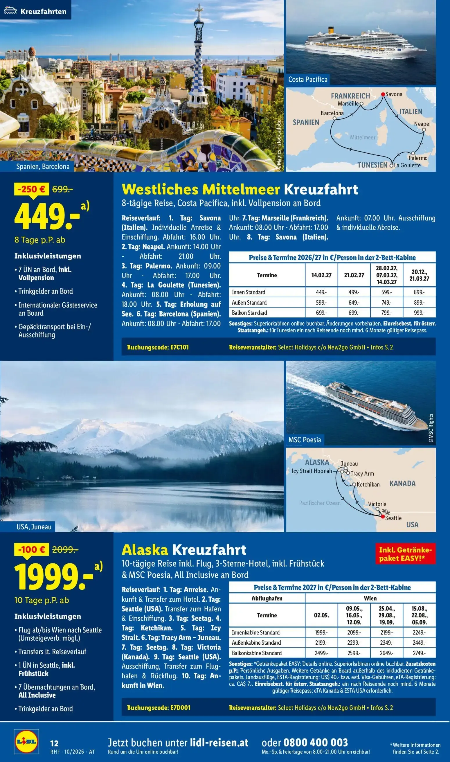 Lidl Reisen: Buchbar vom 30.09. bis 31.10.2026 von 30. September bis 31. Oktober 2026 - Flugblätt seite  12