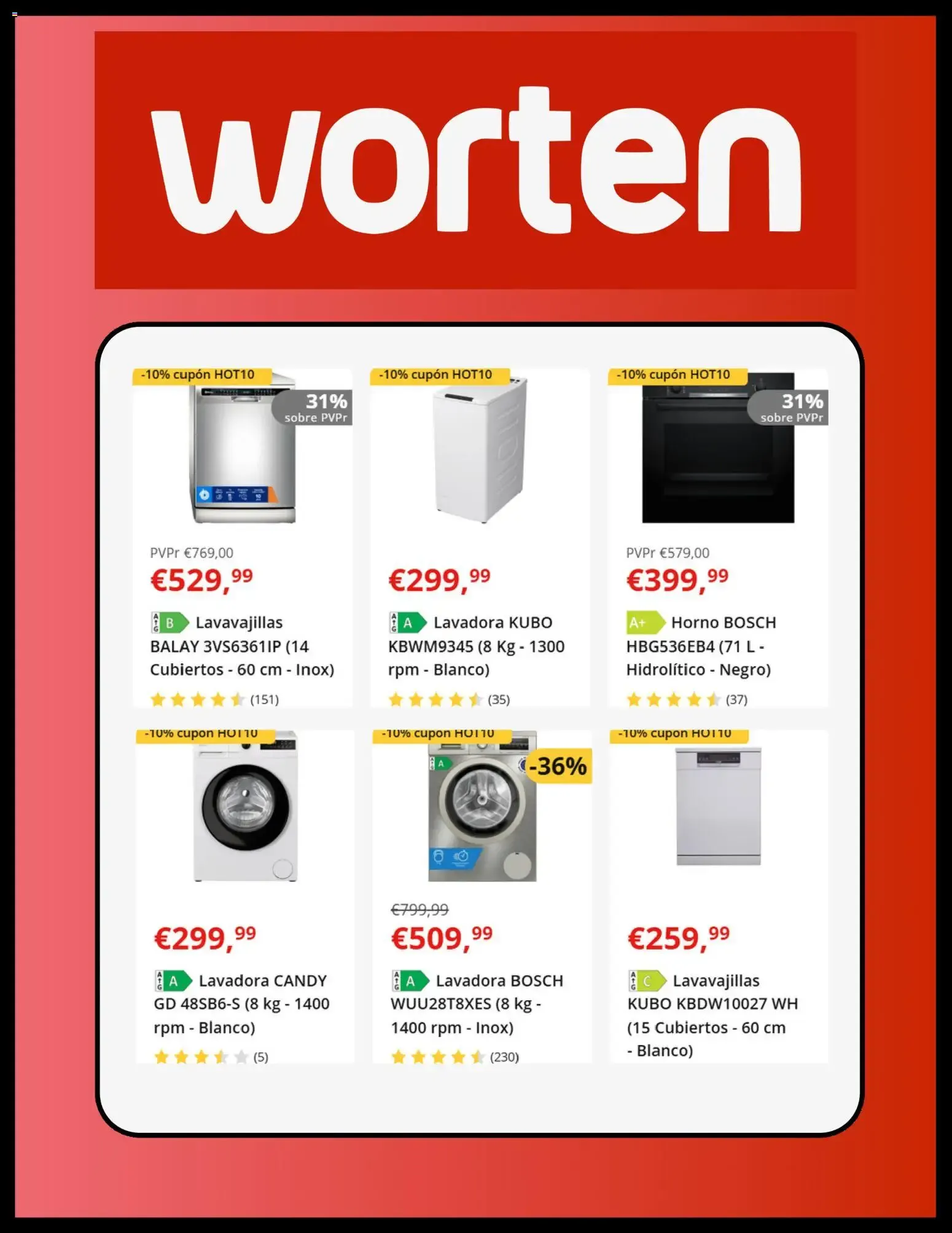 Catálogo de Worten Stock OFF: Hasta -50% en Electrodomésticos y TV 23 de junio al 29 de junio 2026 - Página 4