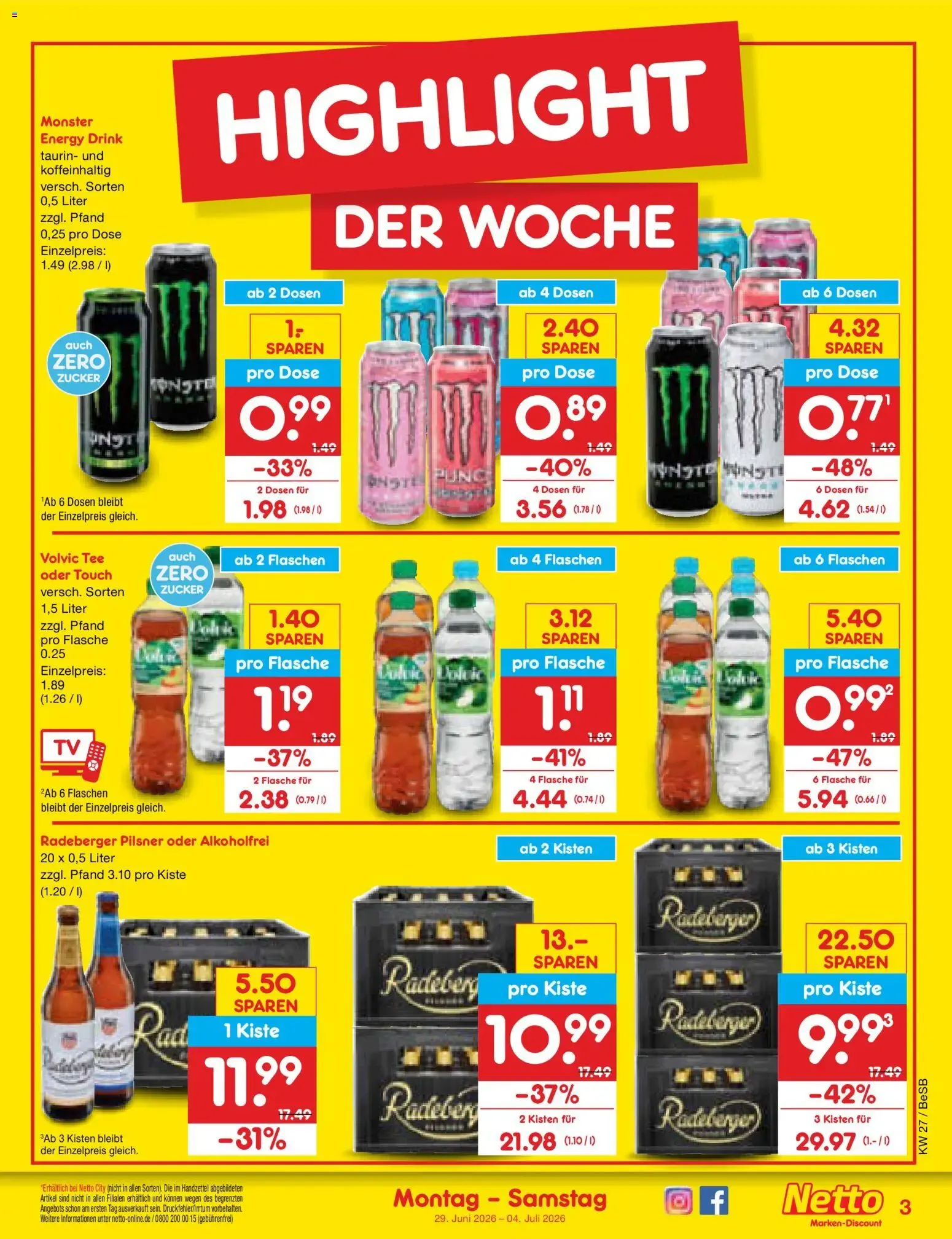 Netto Marken-Discount Prospekt (ab 29.06.2026) » Angebote von 29. Juni bis 4. Juli 2026 - Prospekt seite 3
