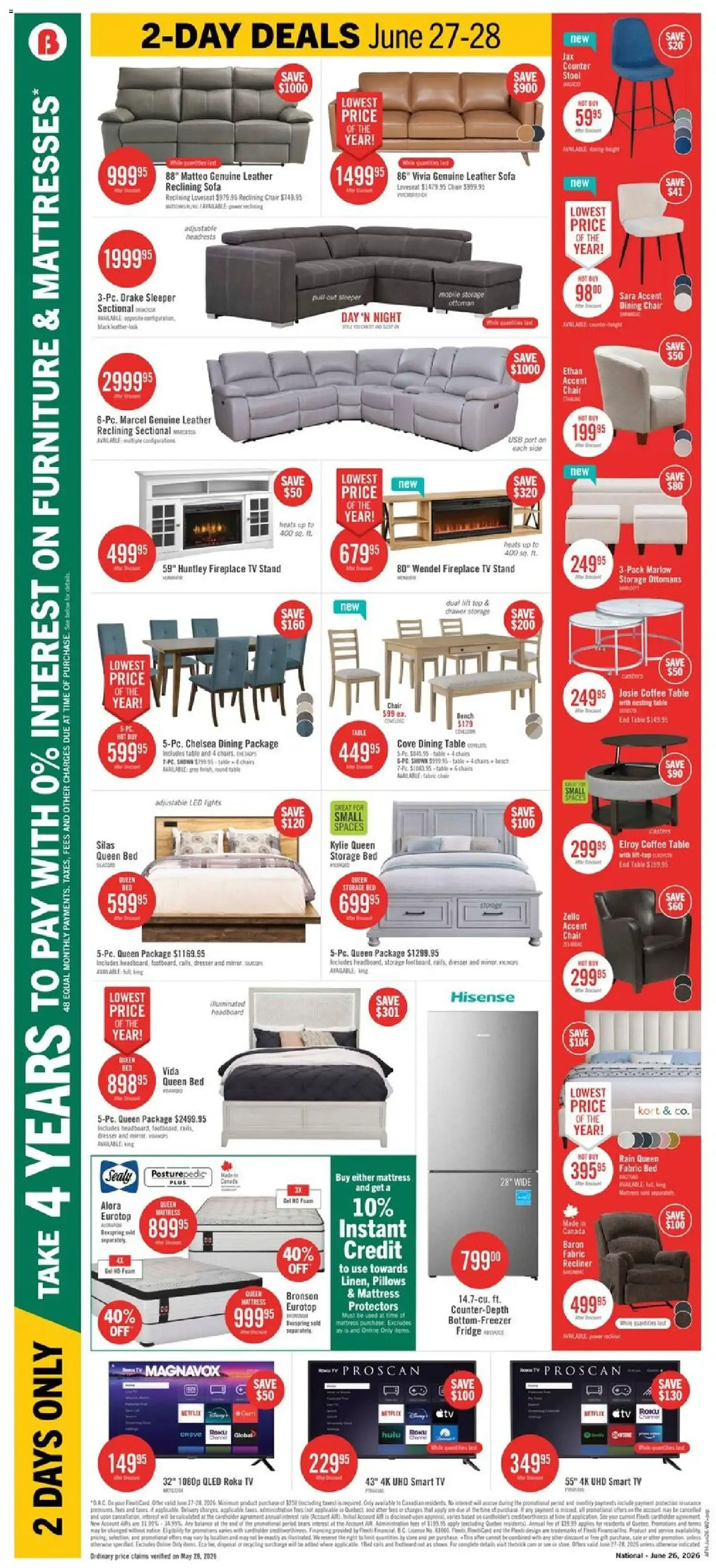 The Brick weekly flyer / circulaire from Jun 22, 2026 > weekly specials & deals from June 27 to June 28 2026 - flyer page 2