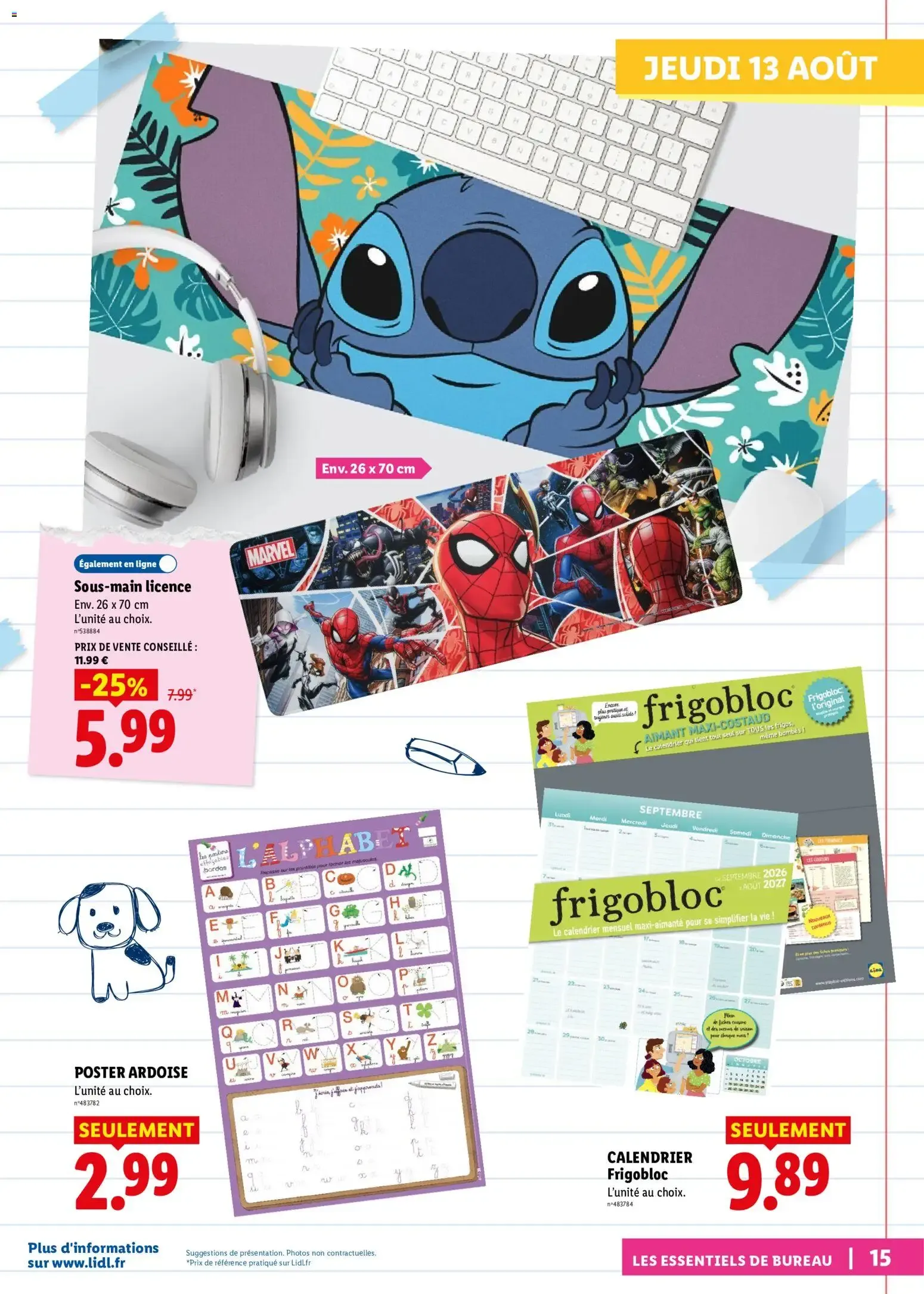 Lidl: Préparez la rentrée ! du 13 août au 20 août 2026 - Catalogue page 15