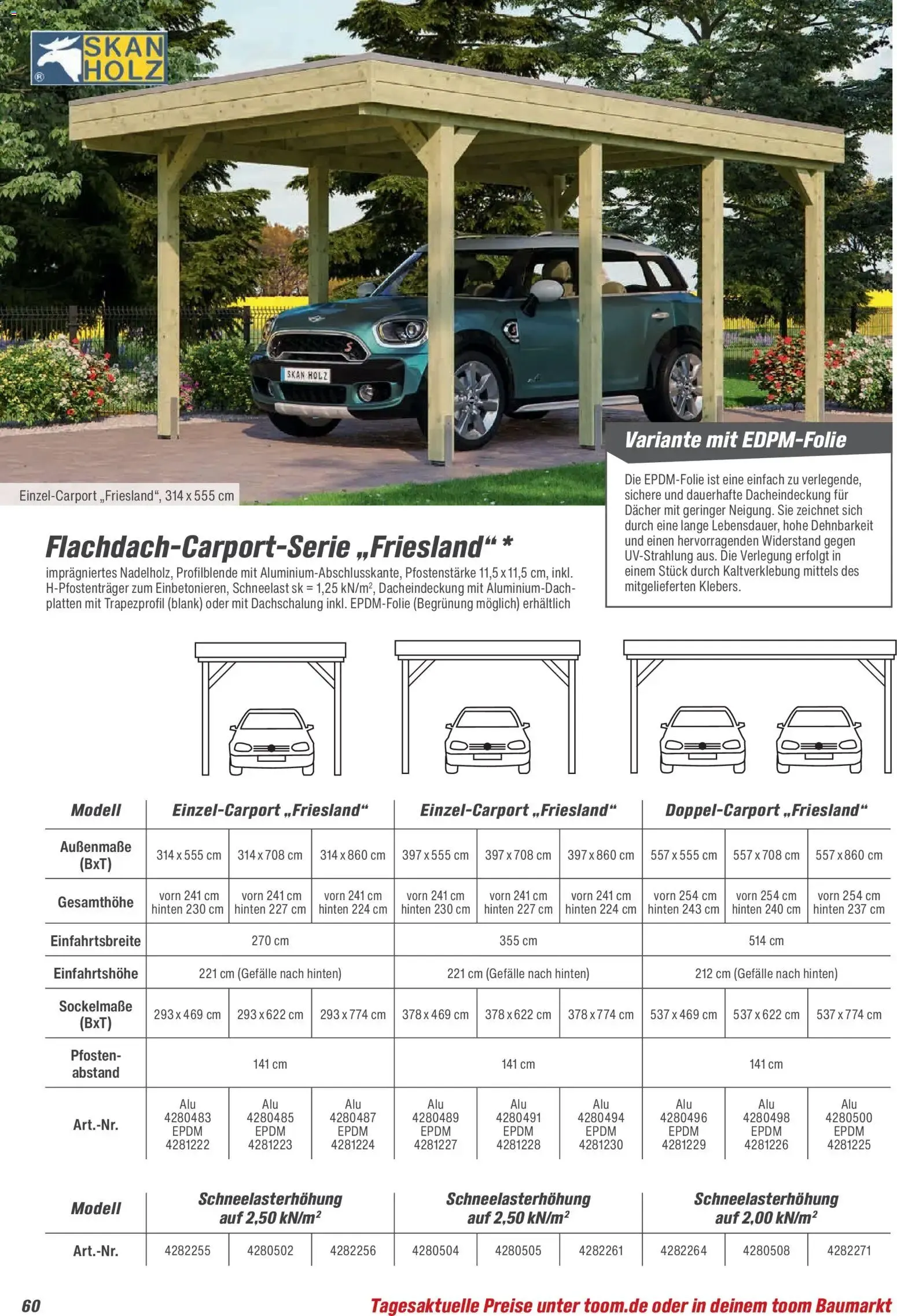 Toom Baumarkt Gartenhäuser & Carports 2026 (ab 20.02.2026) zum Blättern von 20. Februar bis 30. Juni 2026 - Prospekt seite 60