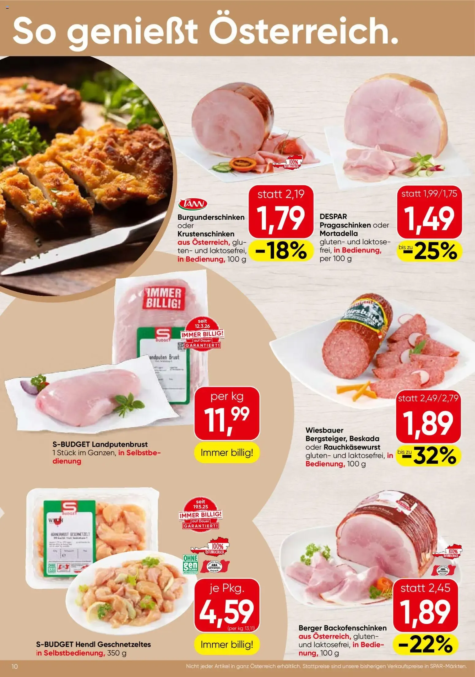 Spar Flugblatt - Vorarlberg (18.06.2026) - Angebote und Prospekt von 18. Juni bis 30. Juni 2026 - Flugblätt seite 10
