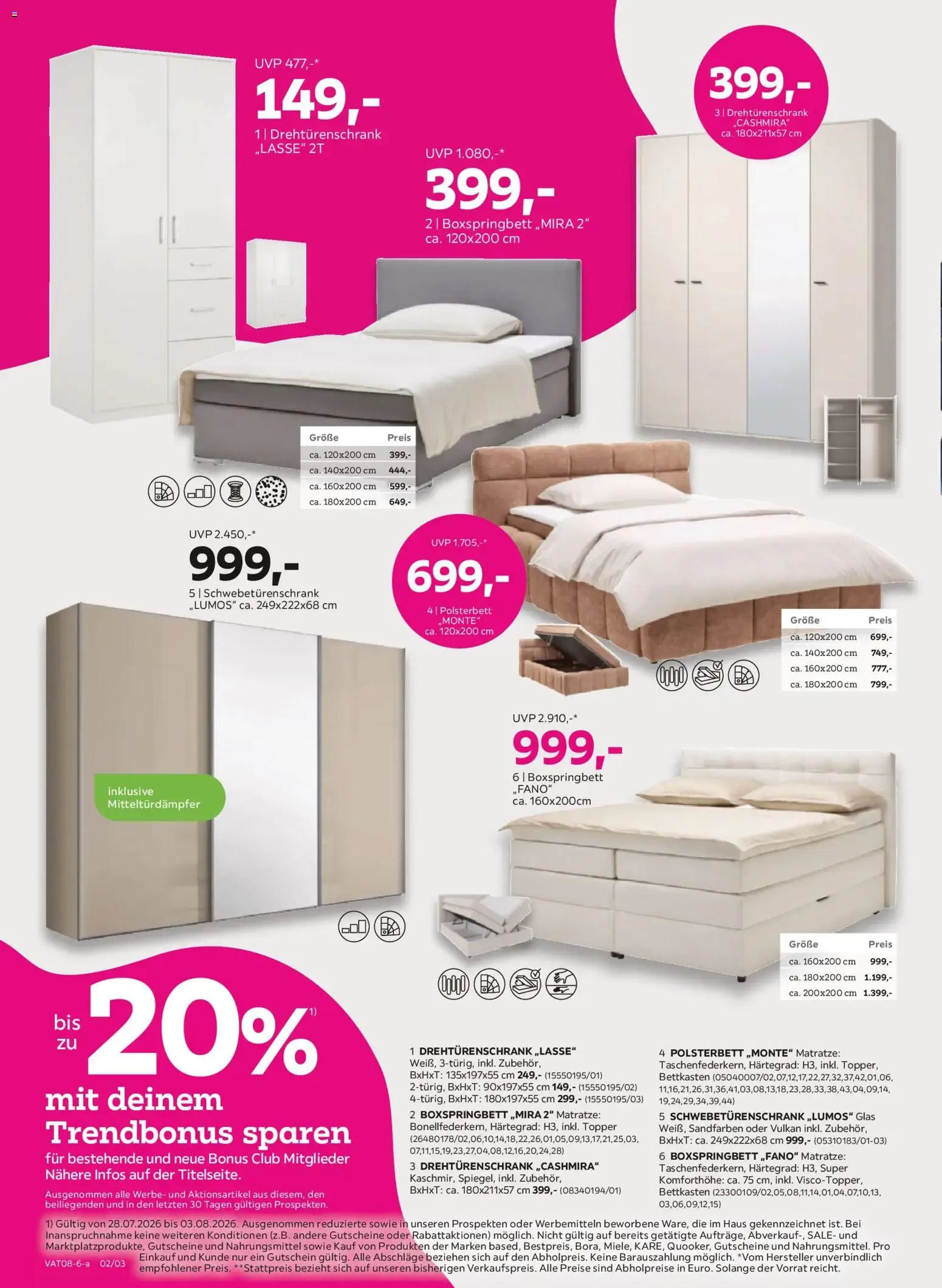 Mömax Trendbonus: Hasta 20% de descuento von 28. Juli bis 3. August 2026 - Flugblätt seite  2