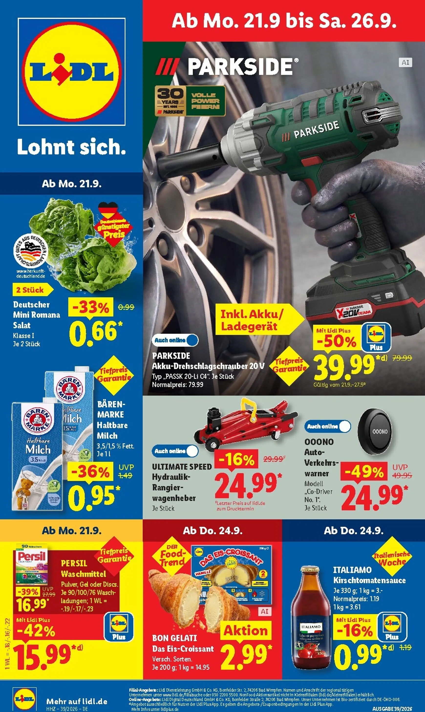 Lidl Prospekt nächste Woche – von Montag 21.09.2026 bis Samstag 26.09.2026