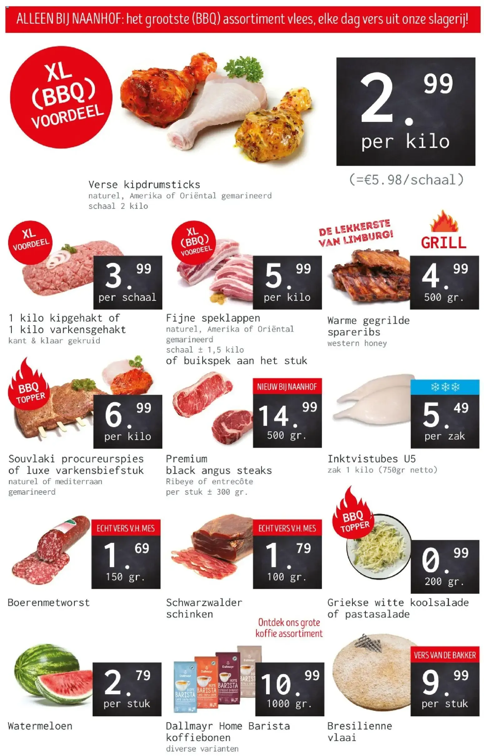 Naanhof: het grootste (BBQ) assortiment vlees van 27 juli tot 1 augustus 2026 - Folder pagina 1