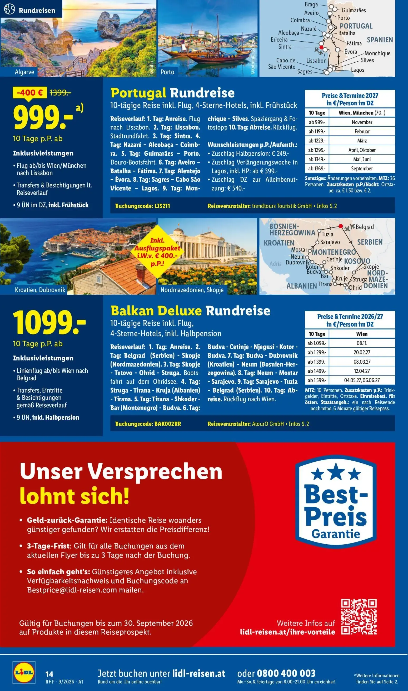 Lidl September Reise - Highlights ab 31.08.2026 - Angebote ab donnerstag von 31. August bis 30. September 2026 - Flugblätt seite  14