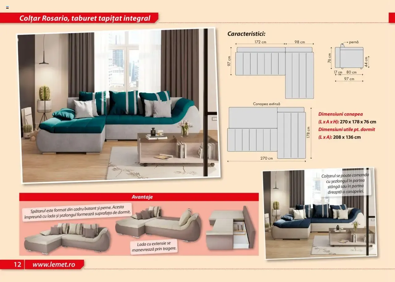 Catalog LEMS Canapele lemssofa collection - Colţar extensibil KIEV de la 17 noiembrie până la 31 ianuarie 2027 - Revista Pagina 12