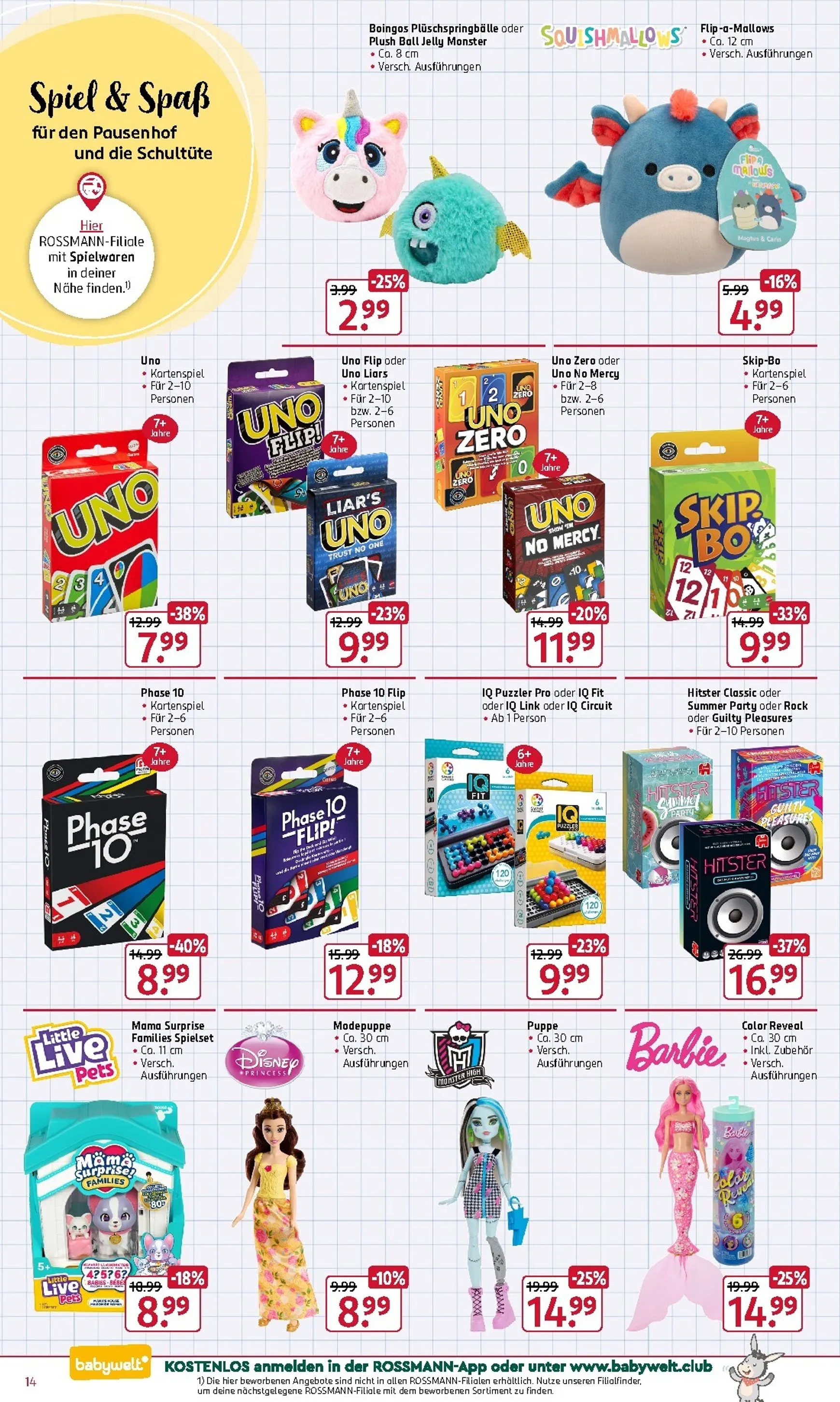 ROSSMANN - Schul-aktion und Spielwaren Angebote von 29. Juni bis 25. August 2026 - Prospekt seite 14