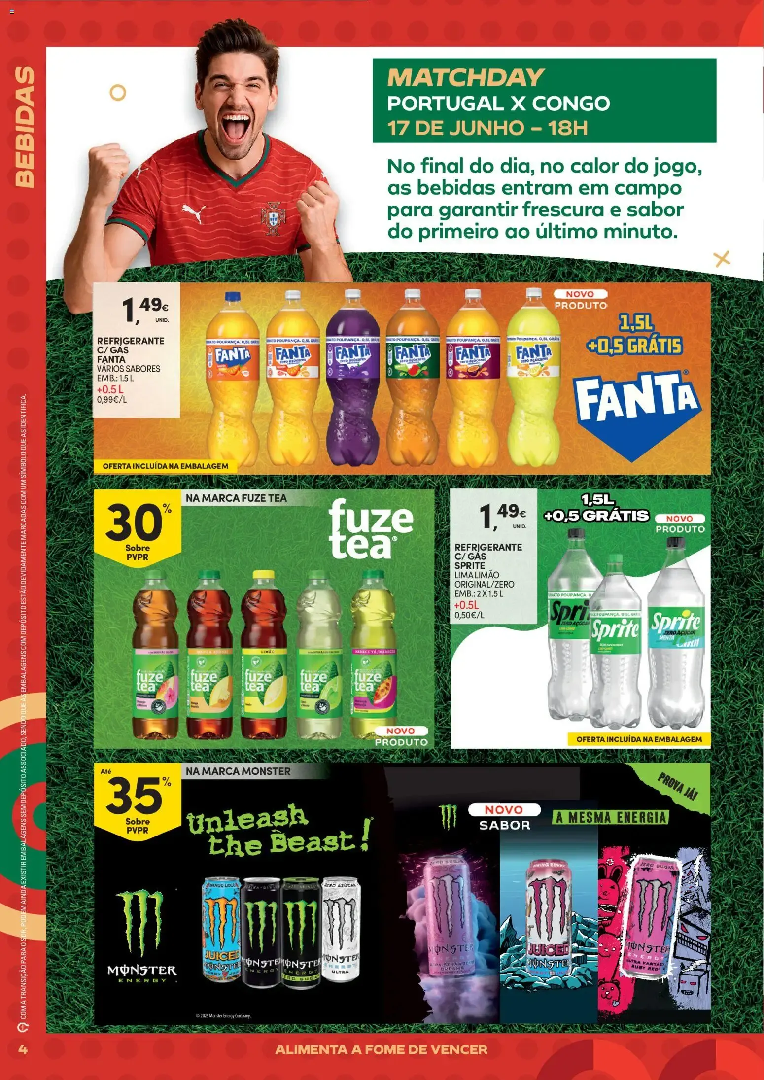 Folheto Continente - Futebol Alimenta a fome de vencer » de 09/06/2026 - 21/06/2026 de 9 de junho até 21 de junho 2026 - Pagina 4