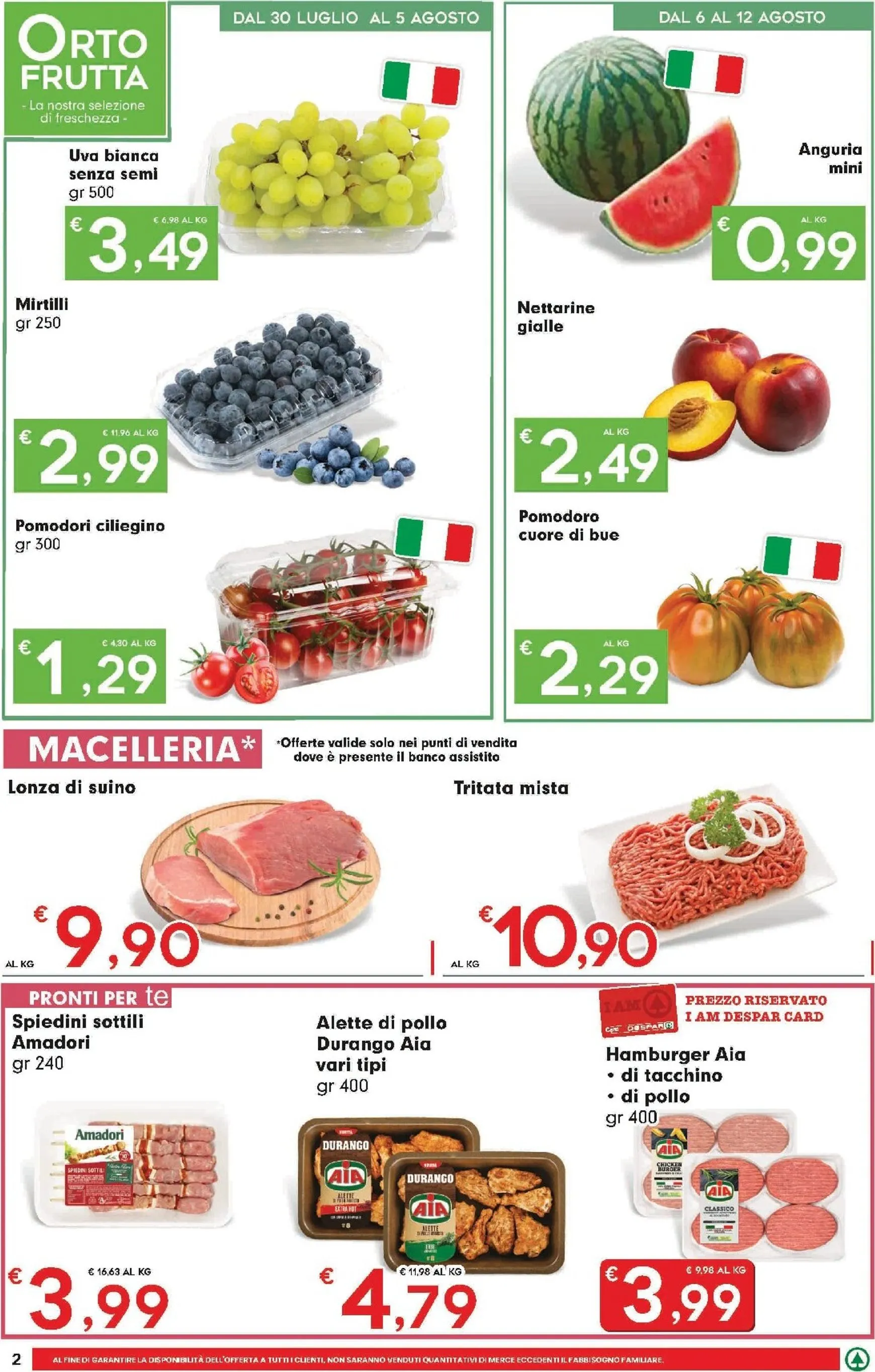 Volantino attuale di Despar - Express valido dal giovedì 30/07/2026 al mercoledì 12/08/2026 da 30 luglio a 12 agosto di 2026 - Pagina del volantino 2