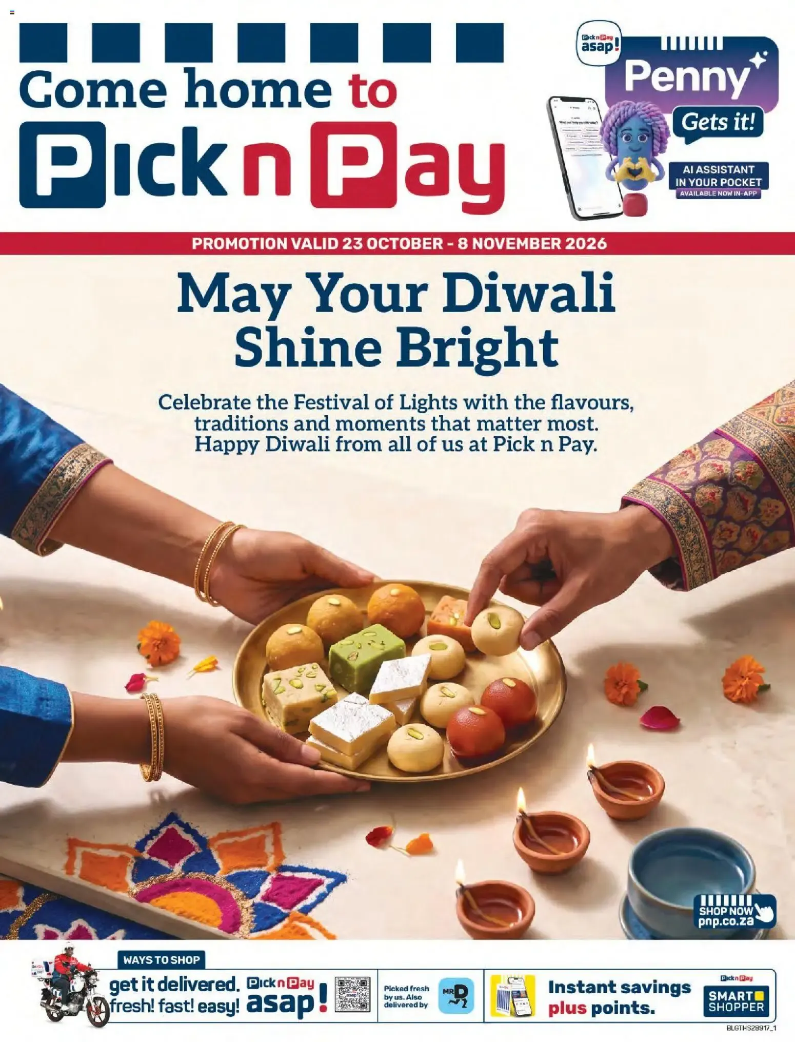 Pick n Pay Inland Provinces Diwali Specials (23/10/2026 - 08/11/2026) Online from 23 October to 8 November 2026 - Catalogue Page 1