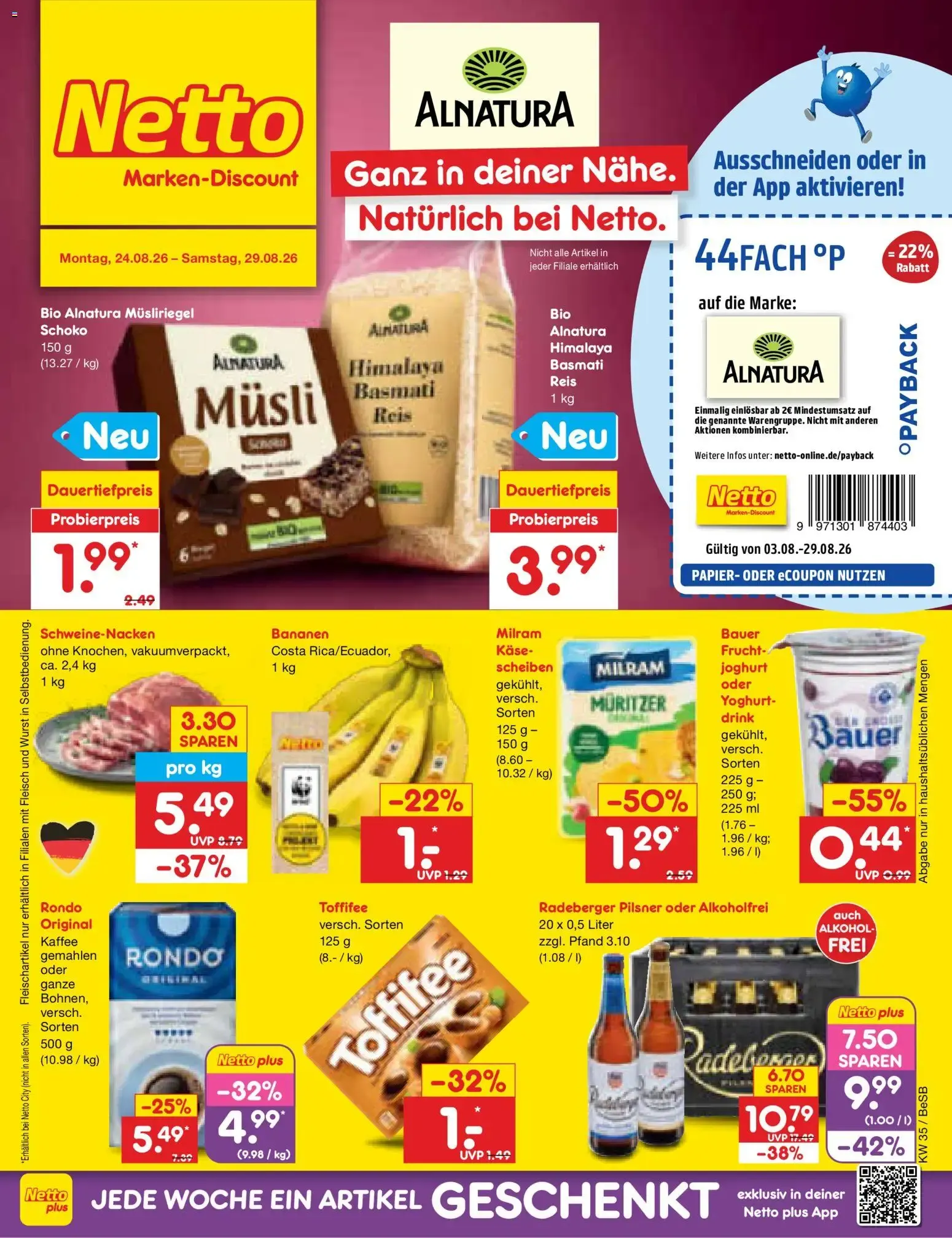 Netto Marken-Discount Prospekt (ab 24.08.2026) » Angebote von 24. August bis 29. August 2026 - Prospekt seite 1