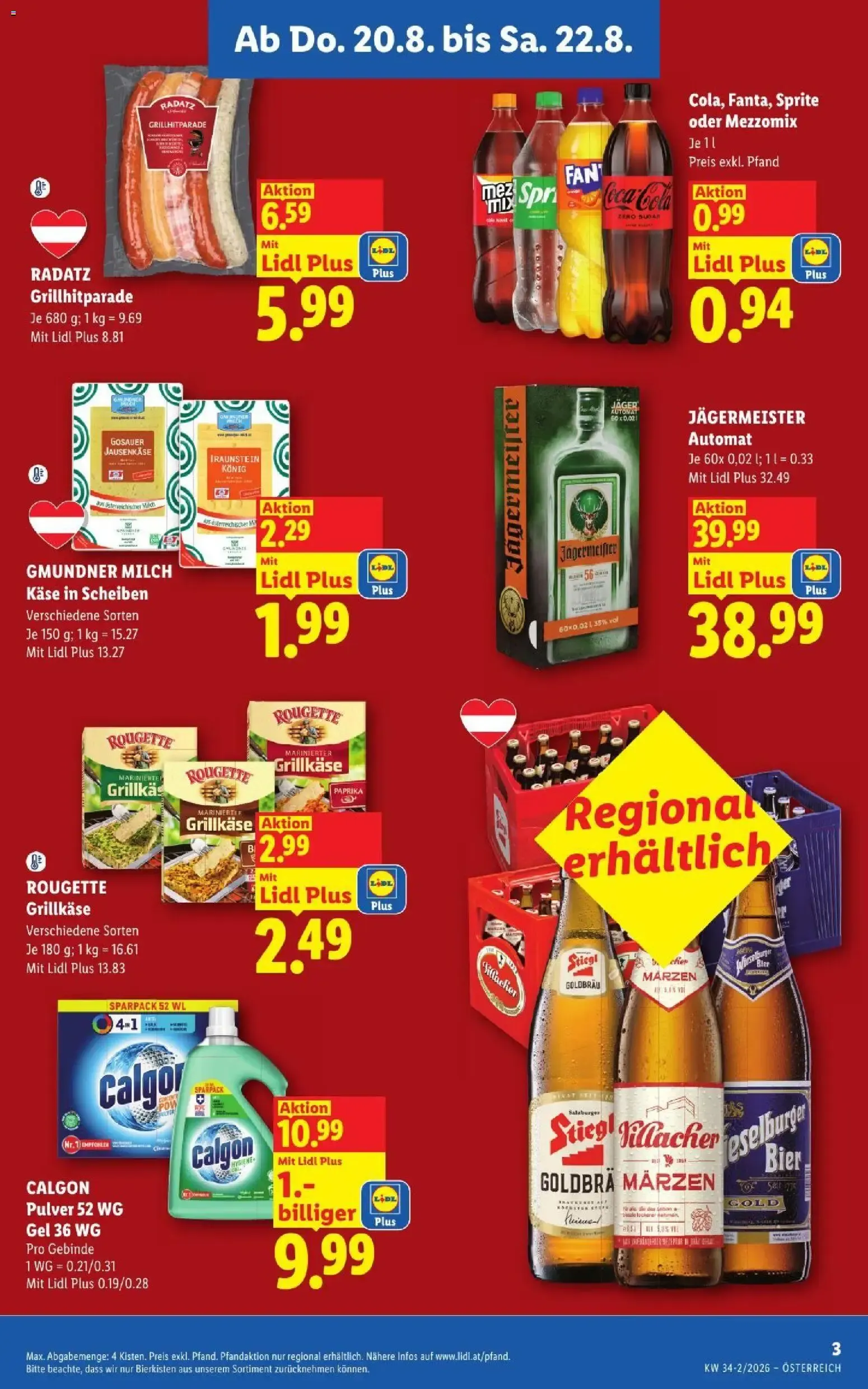 Lidl - Österreichs günstigste Preise von 20. August bis 22. August 2026 - Flugblätt seite  3