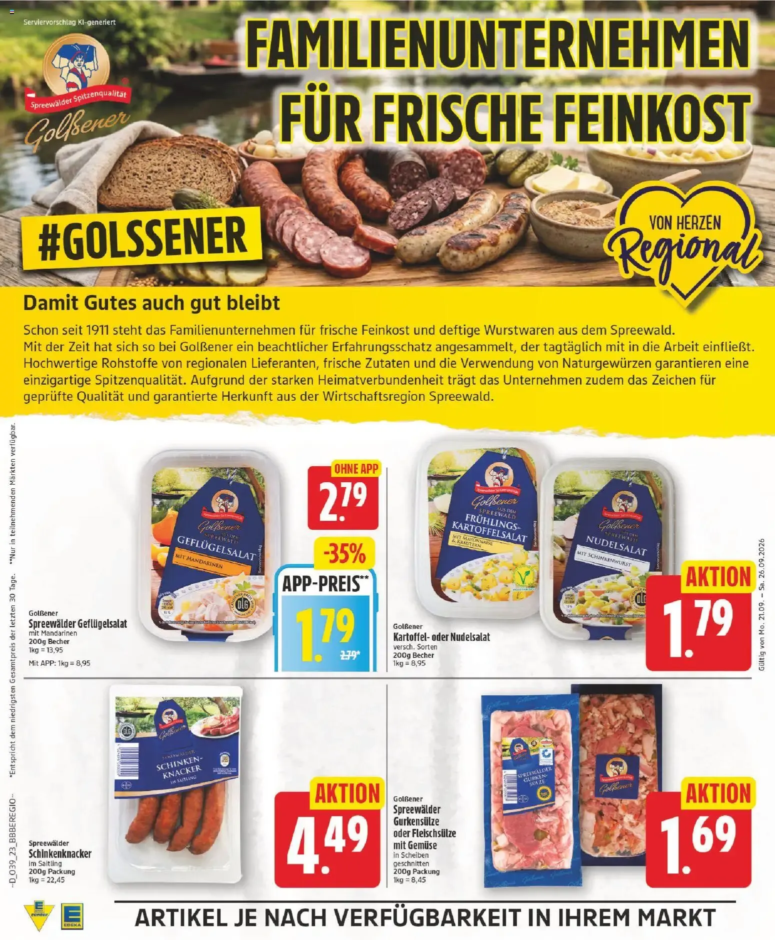 Edeka Prospekt (ab 21.09.2026) » Angebote Online von 21. September bis 26. September 2026 - Prospekt seite 23