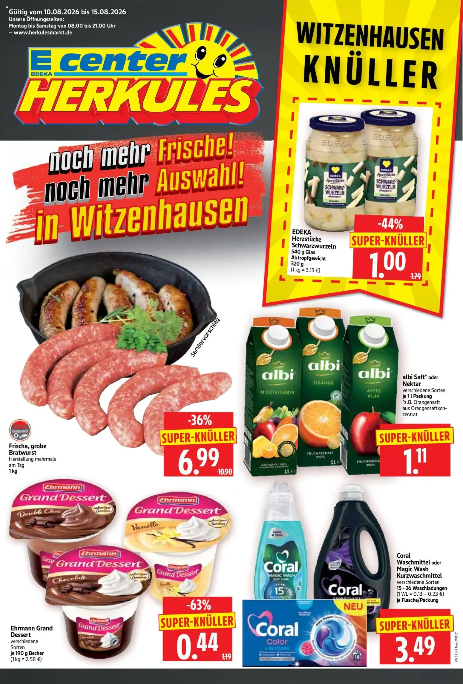 E center HERKULES Witzenhausen Knüller von 10. August bis 15. August 2026 - Prospekt seite 1