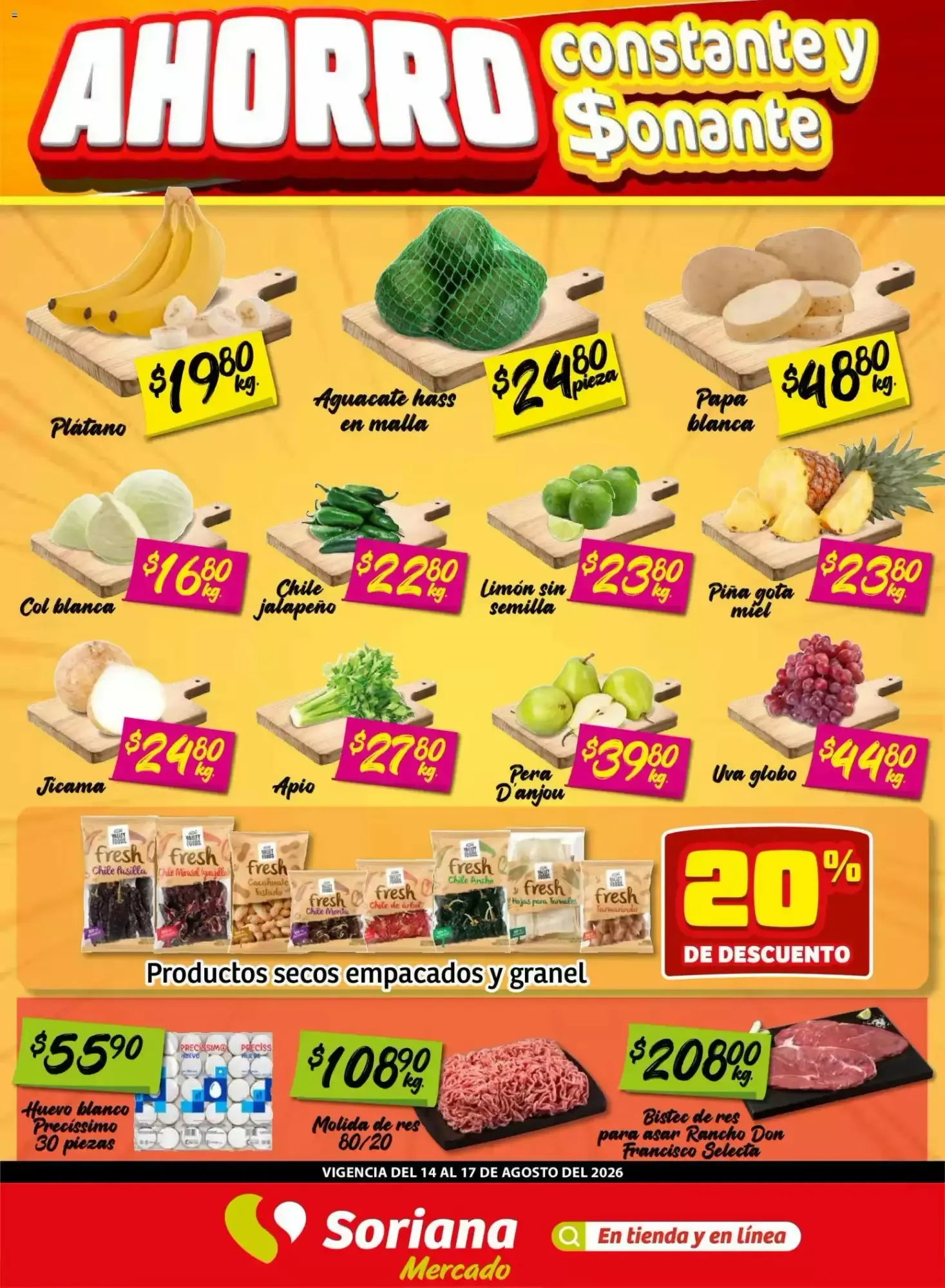 Catálogo de Folleto Soriana Mercado 14 de agosto al 17 de agosto 2026 - Pagina 1