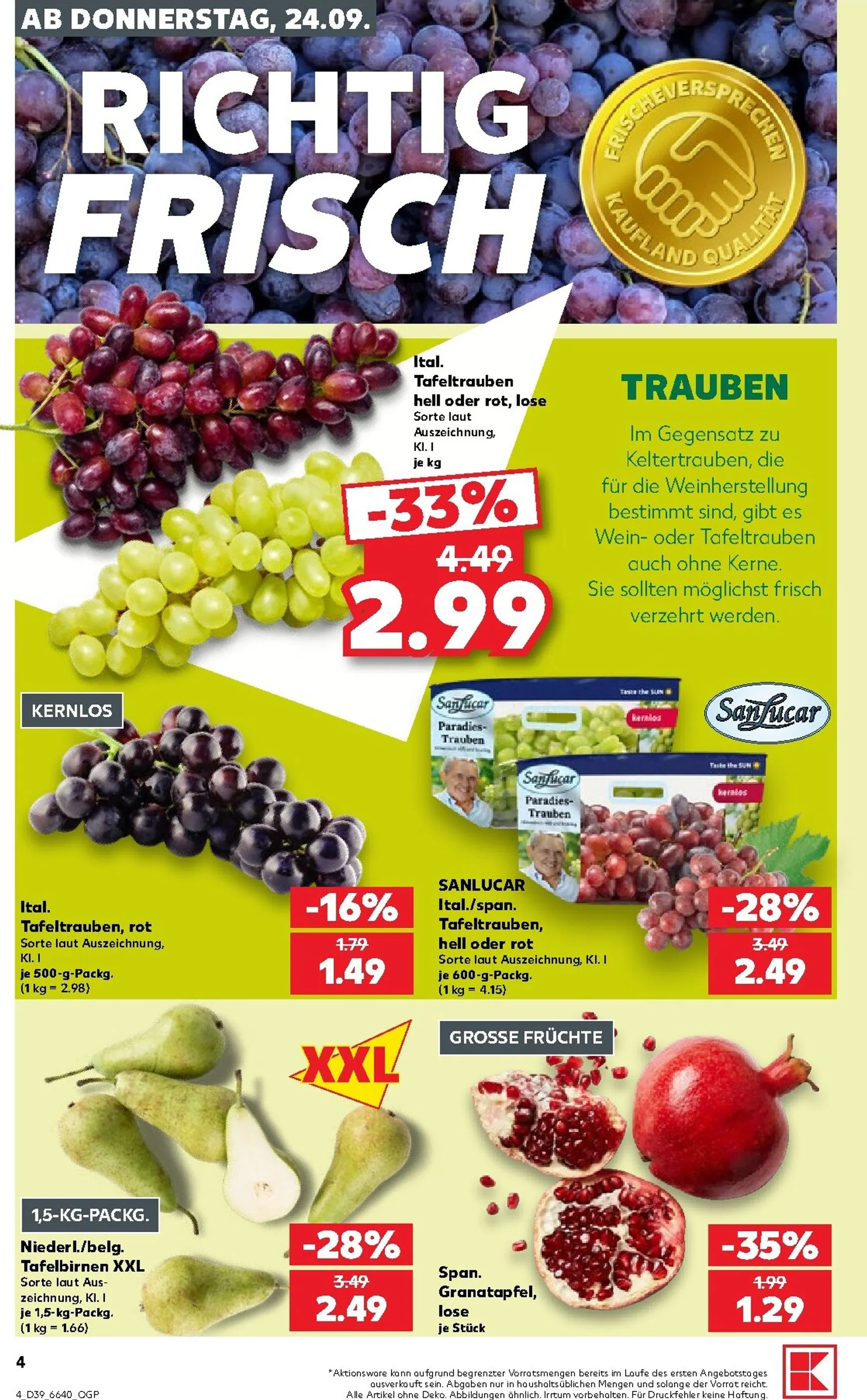 Kaufland Prospekt nächste Woche – von Donnerstag 24.09.2026 bis Mittwoch 30.09.2026 von 24. September bis 30. September 2026 - Prospekt seite 4