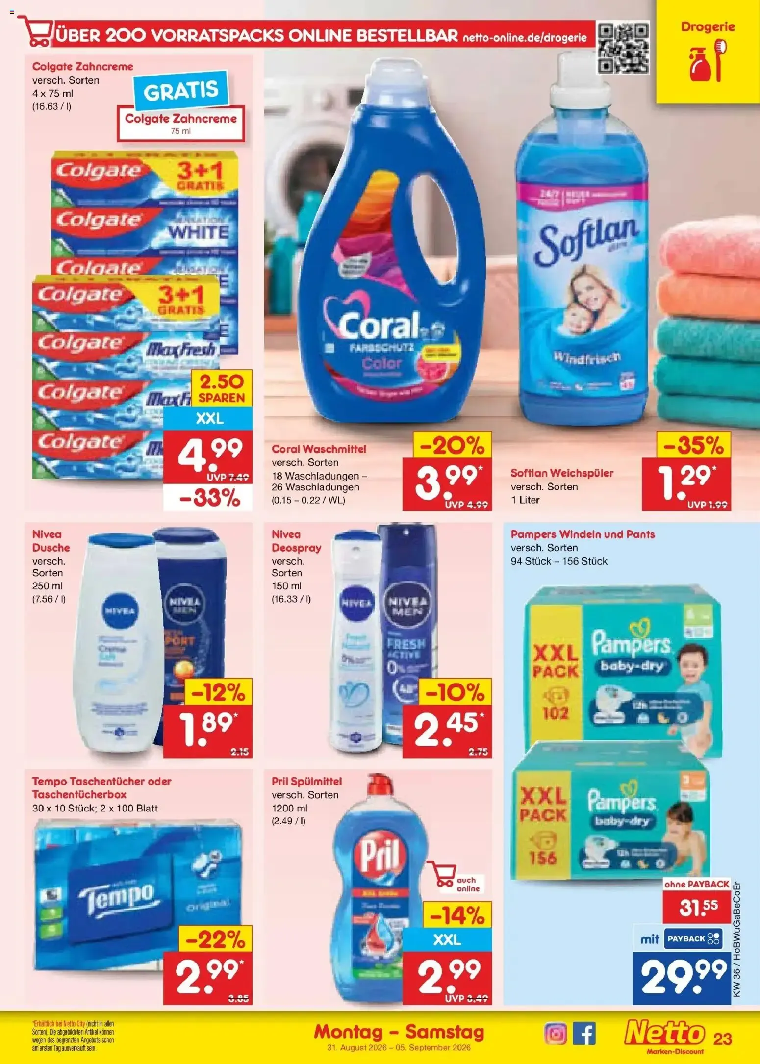 Netto Marken-Discount XXL SPAR GANZ NAH von 31. August bis 5. September 2026 - Prospekt seite 31