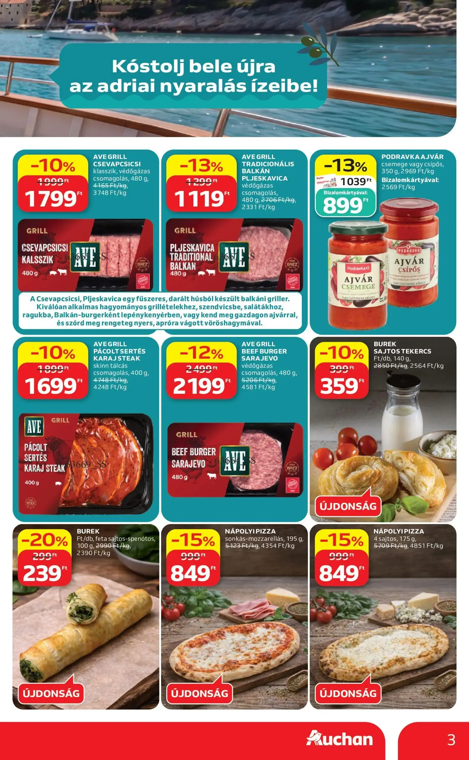 Katalógus Auchan hipermarket: Kóstolj bele újra az adriai nyaralás ízeibe! július 30.-tól augusztus 12.-ig 2026. - Oldal 3