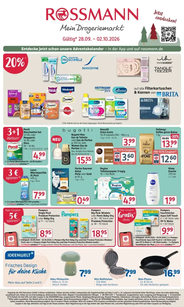 ROSSMANN Prospekt – von Montag 28.09.2026 bis Freitag 02.10.2026 von 28. September bis 2. Oktober 2026 - Prospekt seite 1