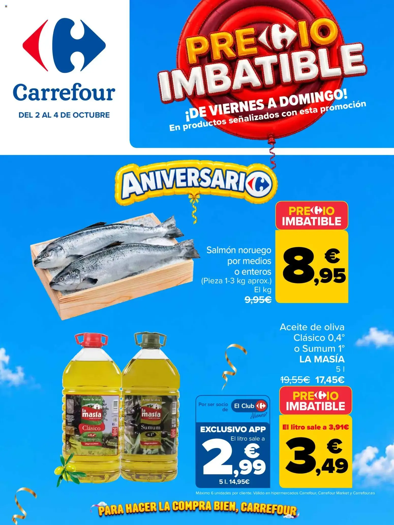 Catálogo de Carrefour Aniversario: Precio Imbatible 2 de octubre al 4 de octubre 2026 - Página 1