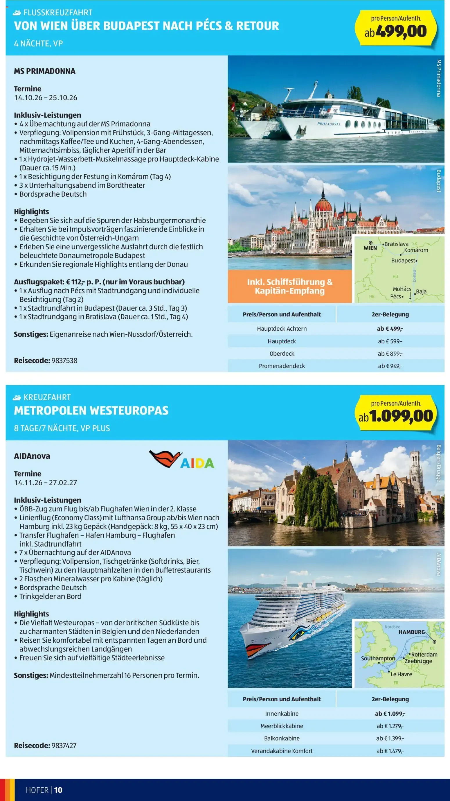 Hofer Sommerdeals Hofer Reisen ab 27.05.2026 - Angebote, Aktionen von 27. Mai bis 30. Juni 2026 - Flugblätt seite  10