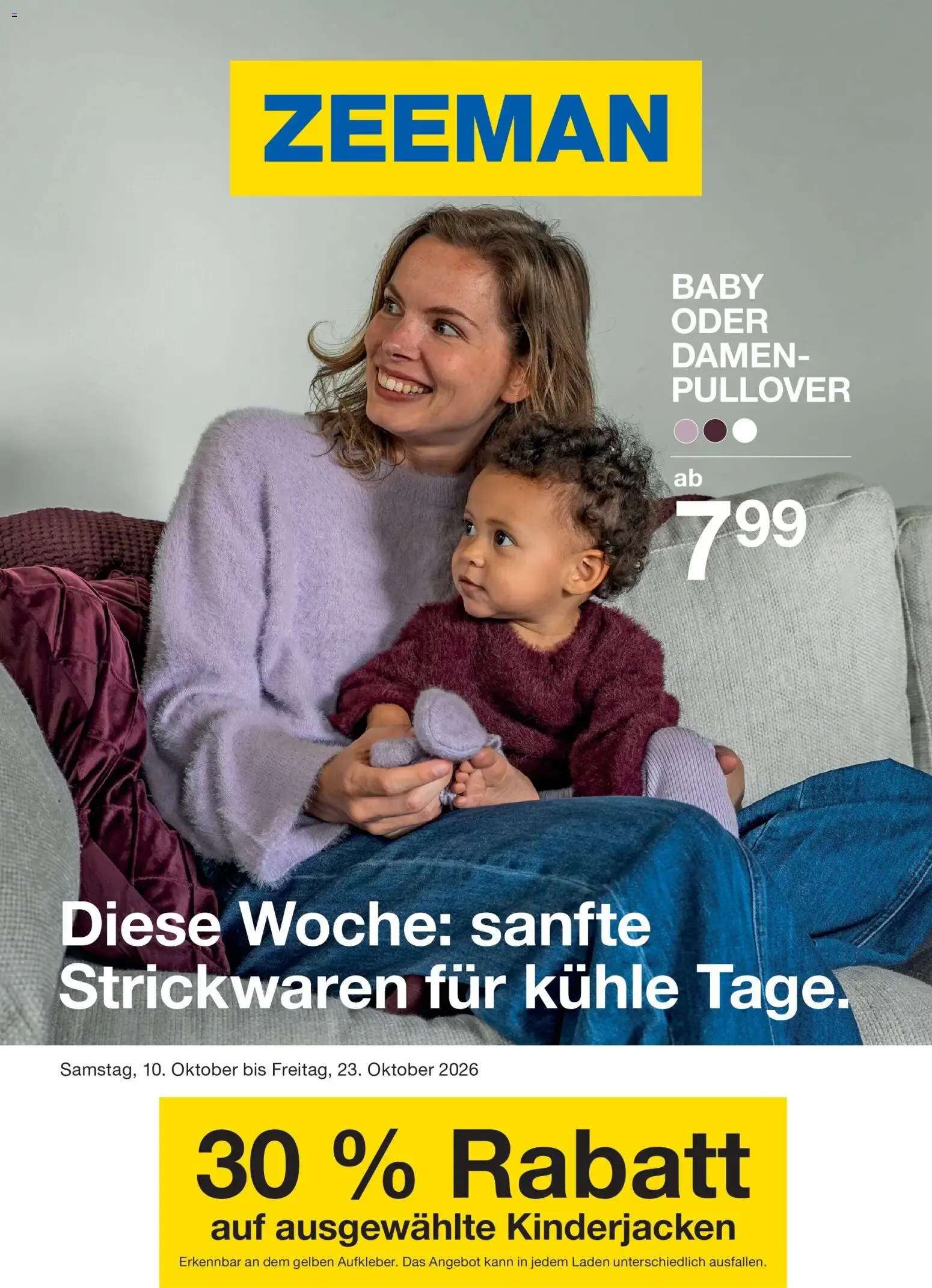Zeeman Prospekt vom 10.10.2026 – Angebote online von 10. Oktober bis 23. Oktober 2026 - Prospekt seite 1