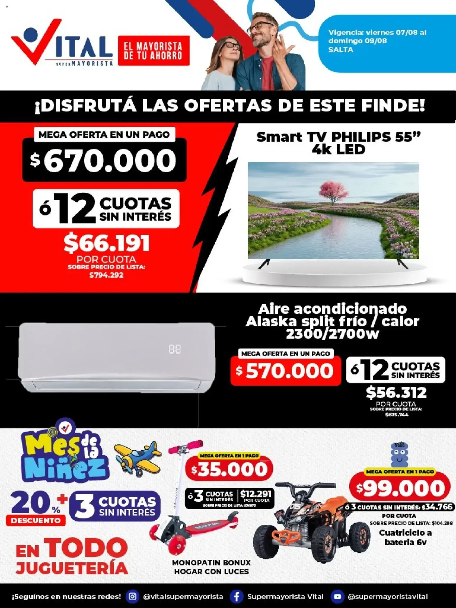 Ofertas de Vital Supermayorista - Ofertas de Fin de Semana en Salta 7 de agosto al 9 de agosto 2026 - Página 1 del catálogo