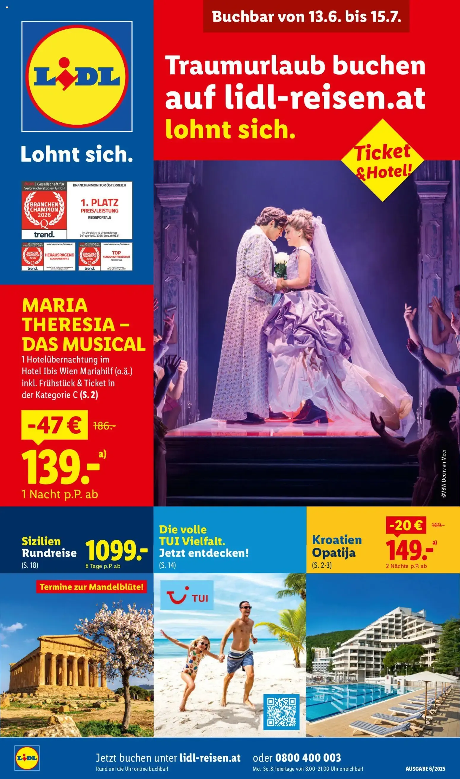 Traumurlaub buchen auf lidl-reisen.at lohnt sich.