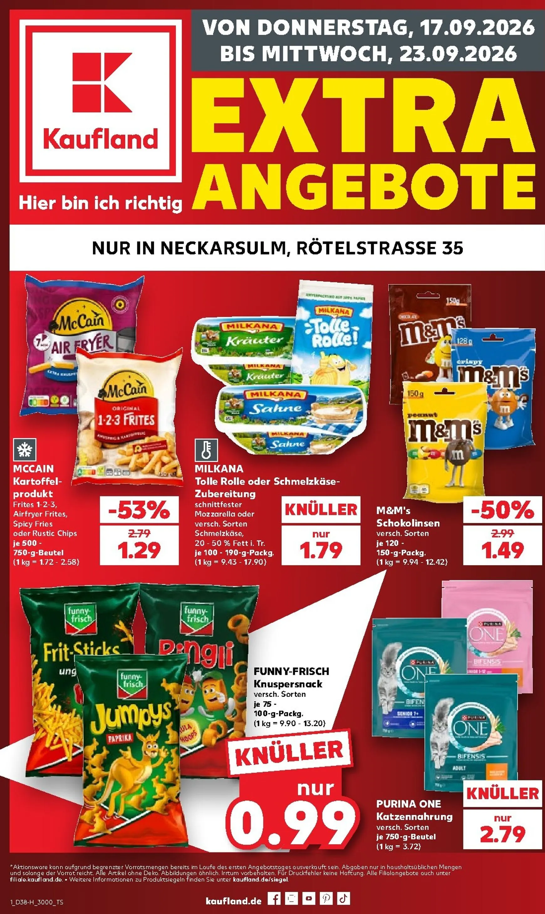 Kaufland - Extra angebote Prospekt nächste Woche – von Donnerstag 17.09.2026 bis Mittwoch 23.09.2026 von 17. September bis 23. September 2026 - Prospekt seite 1